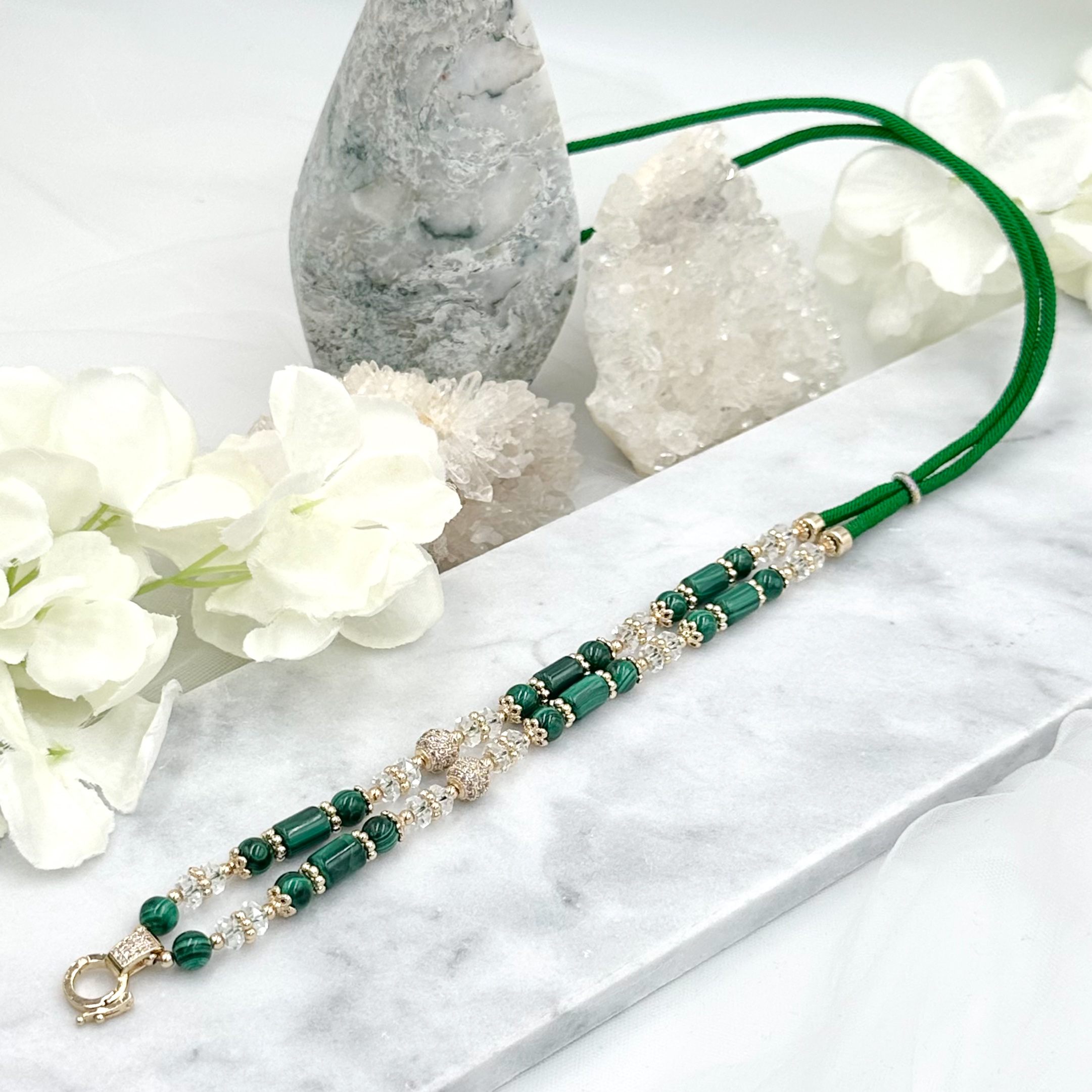 Malachite CRZnecklace (Bright Green Rope)