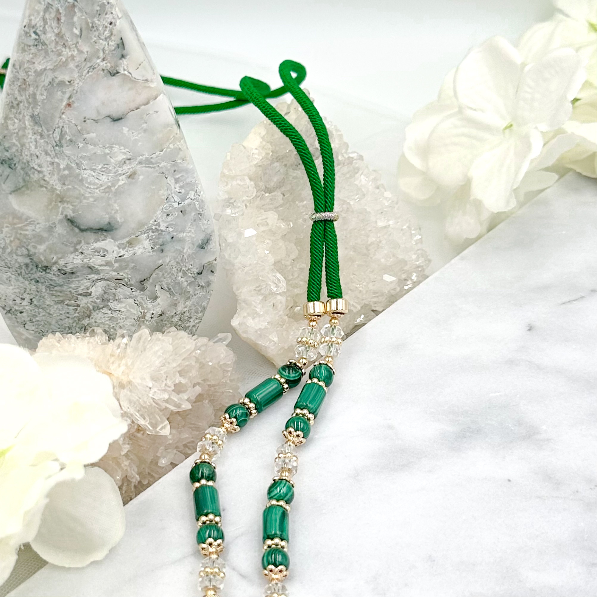 Malachite CRZnecklace (Bright Green Rope)