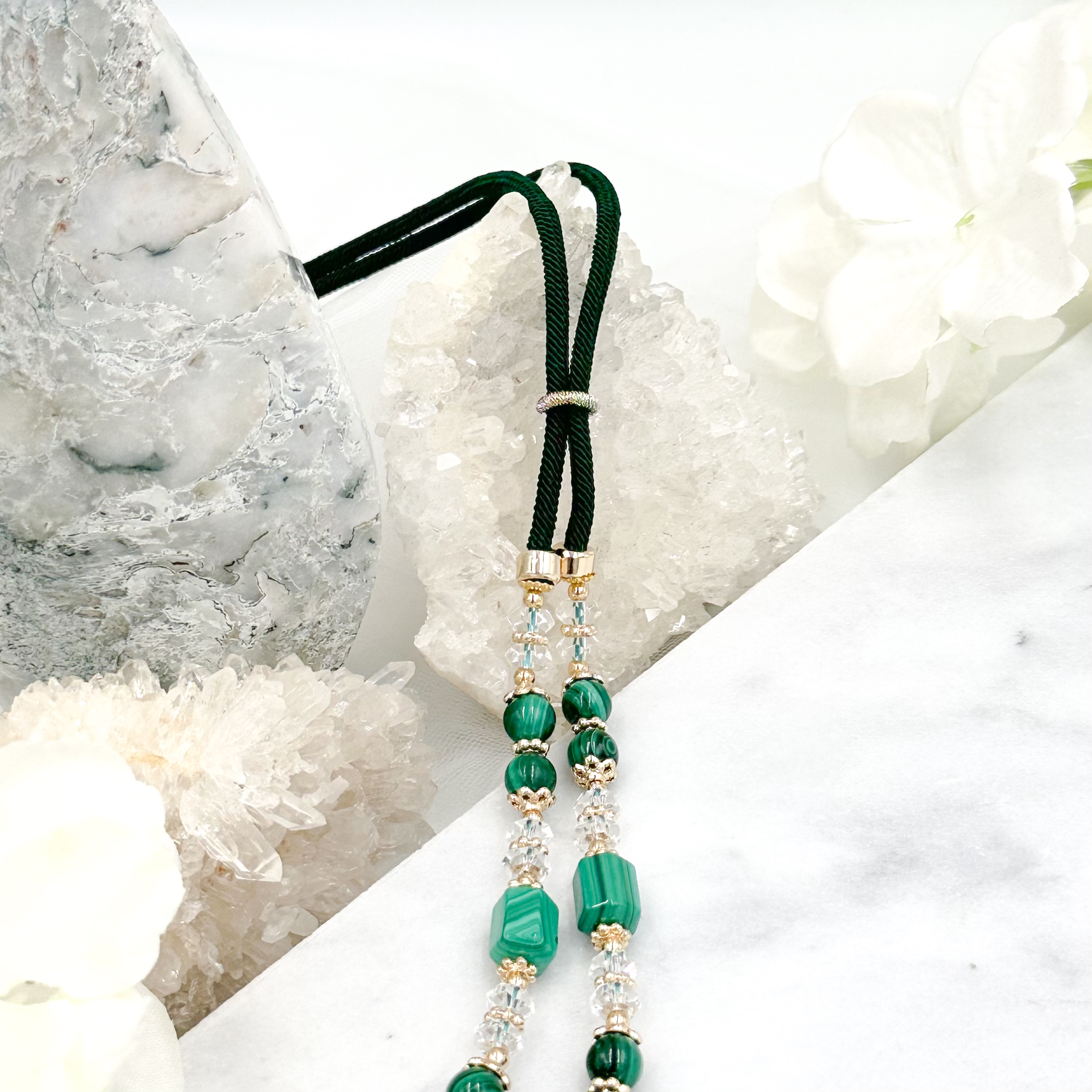 Malachite CRZnecklace (Forest Green Rope)