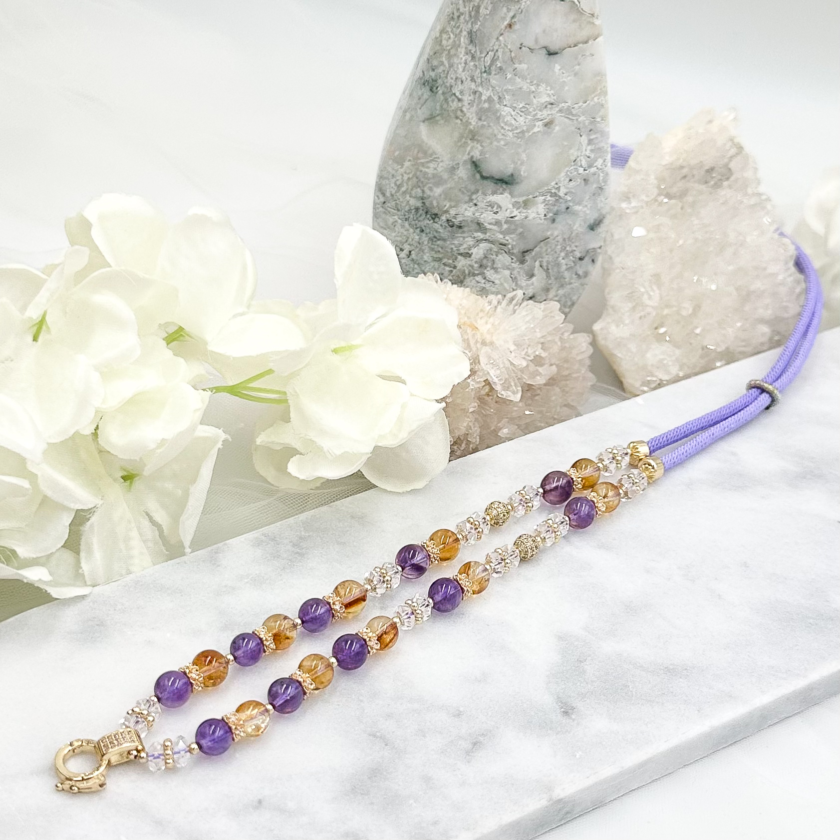 Citrine & Amethyst CRZnecklace