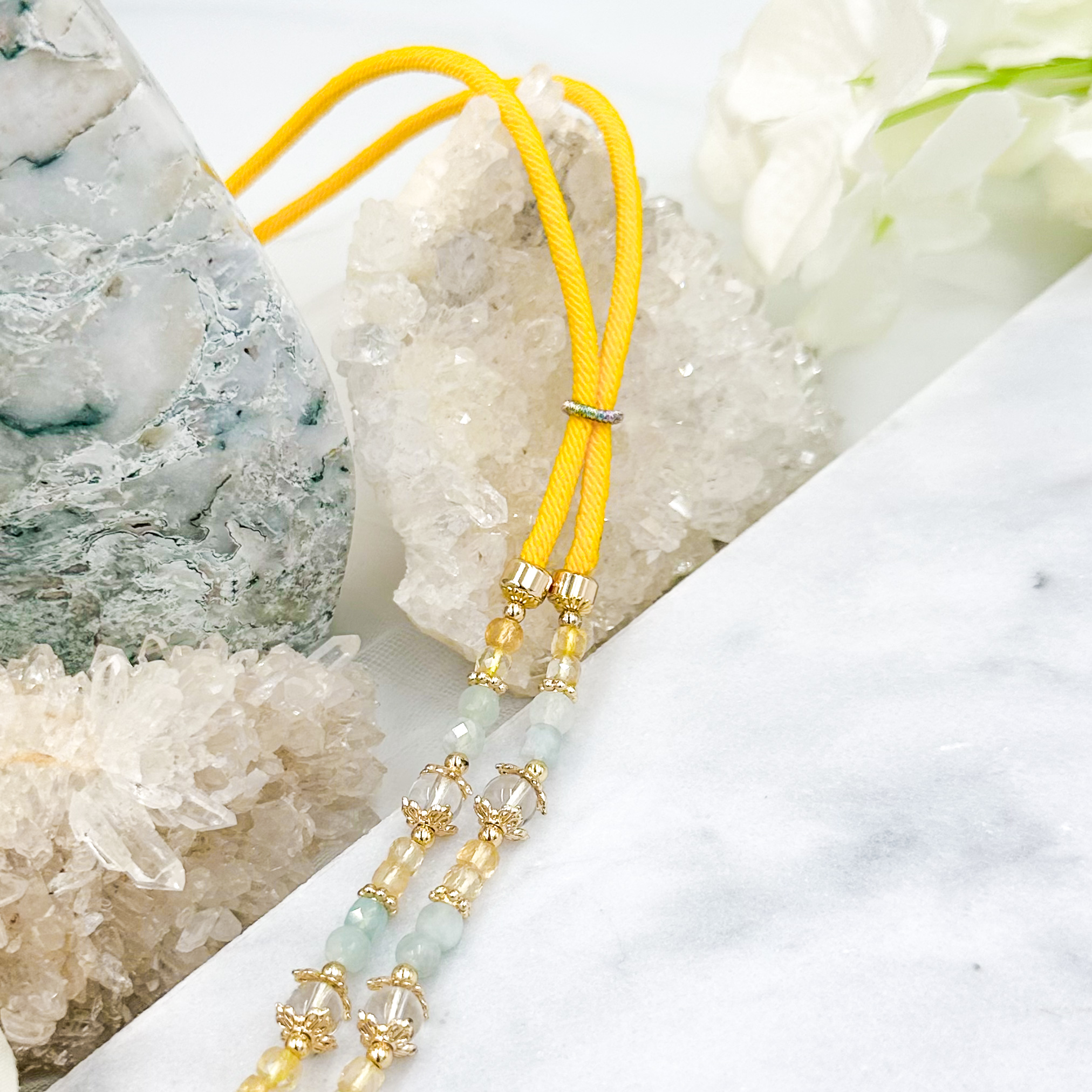 Citrine Aquamarine Clear Qaurtz CRZnecklace