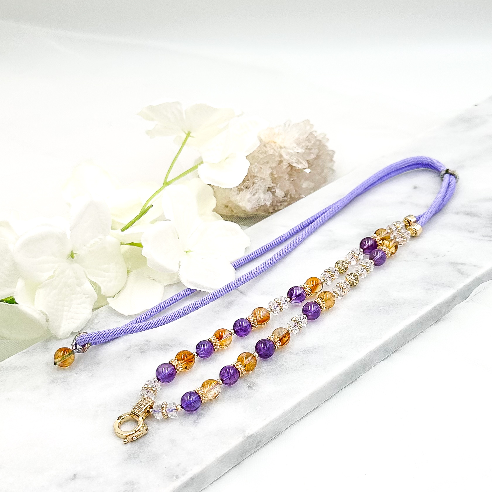 Citrine & Amethyst CRZnecklace