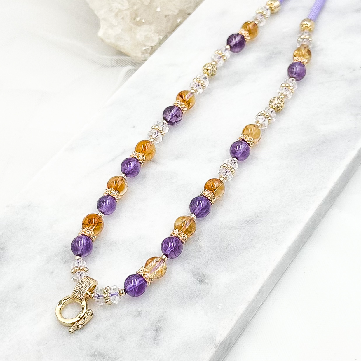 Citrine & Amethyst CRZnecklace