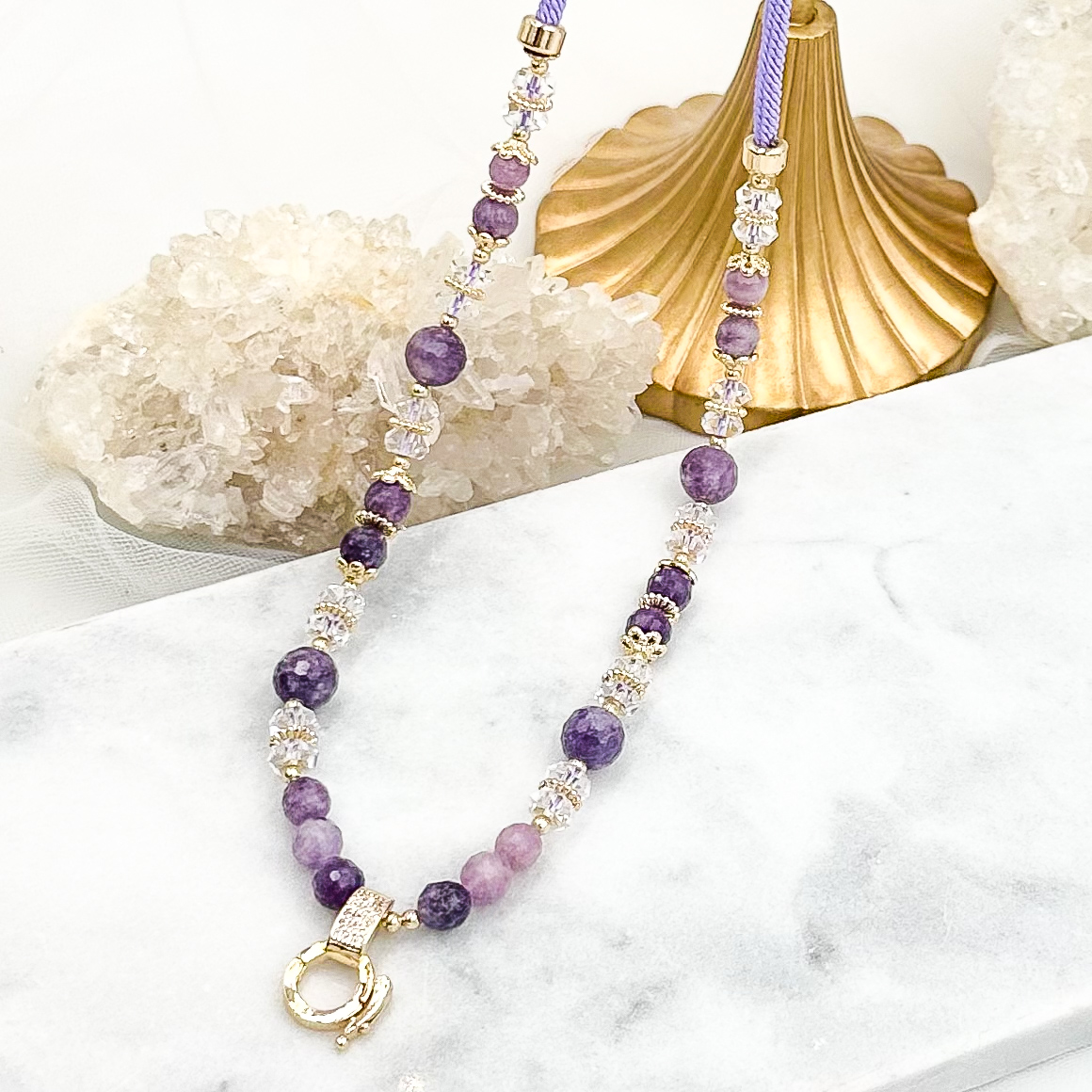 Faceted Lepidolite CRZnecklace