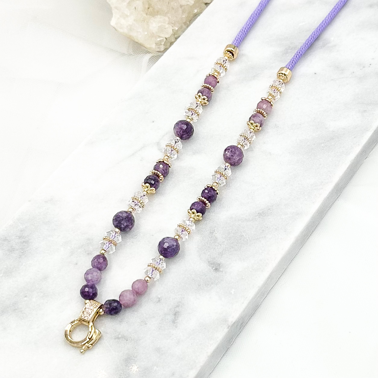 Faceted Lepidolite CRZnecklace