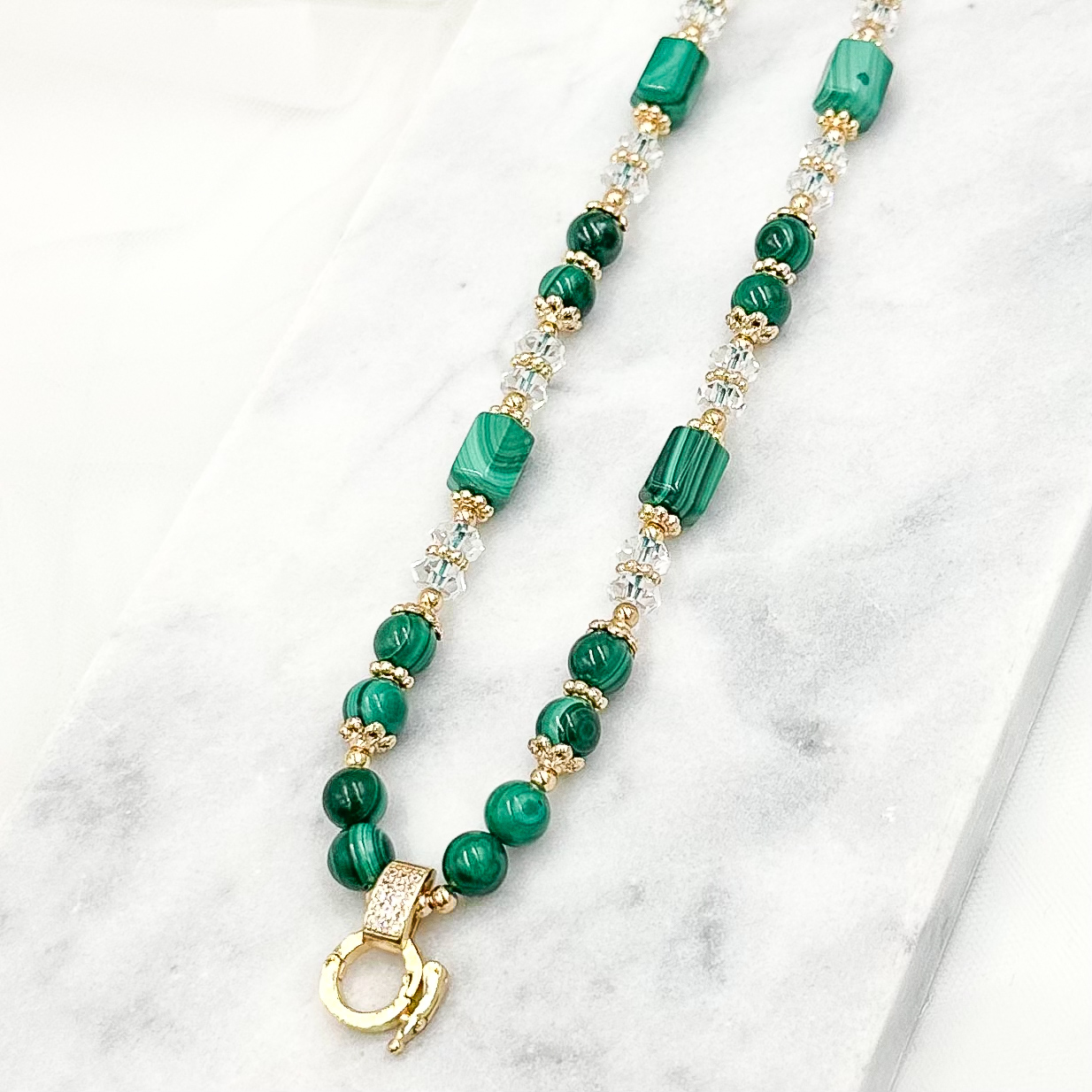 Malachite CRZnecklace (Forest Green Rope)