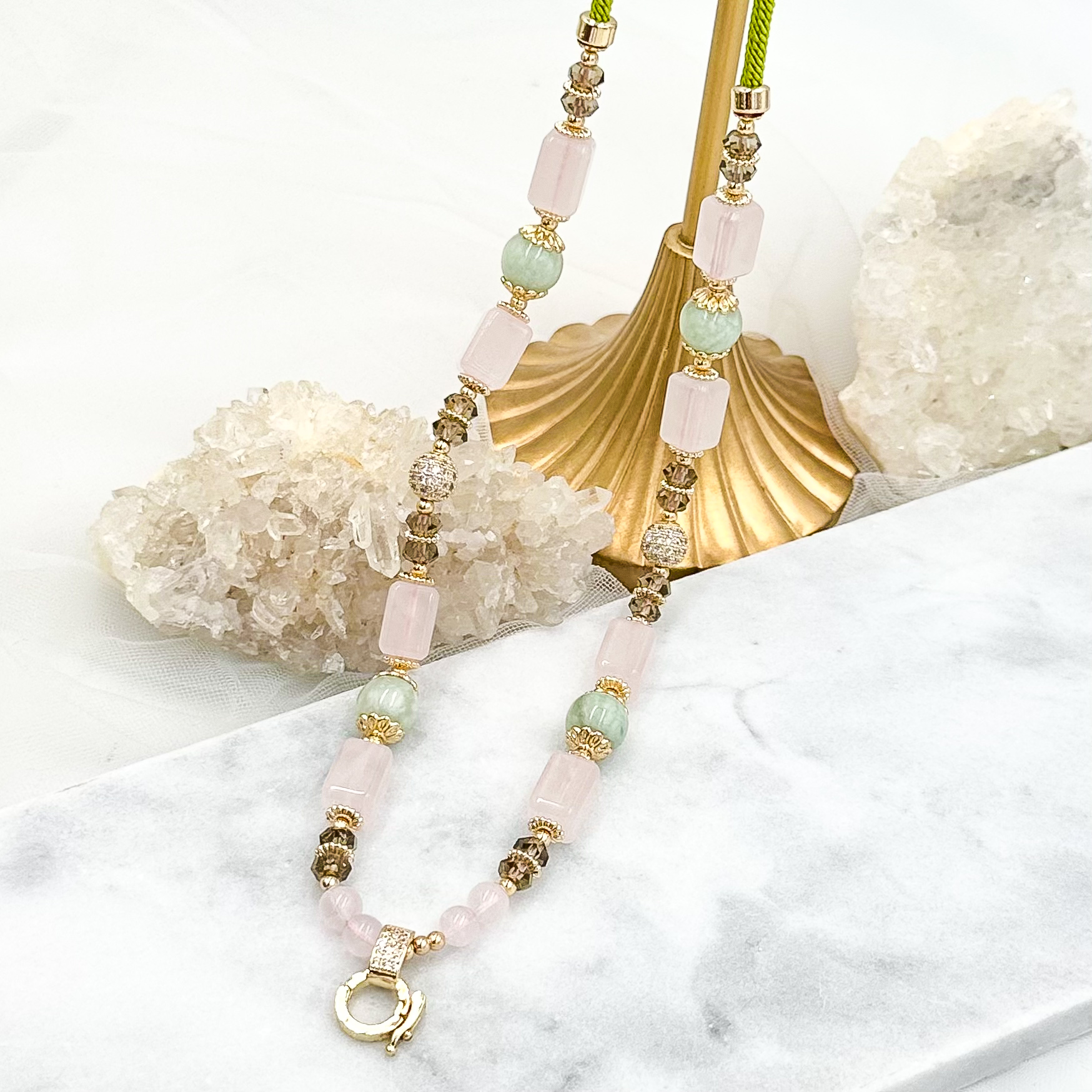 Rose Quartz Afghanistan Jade CRZnecklace