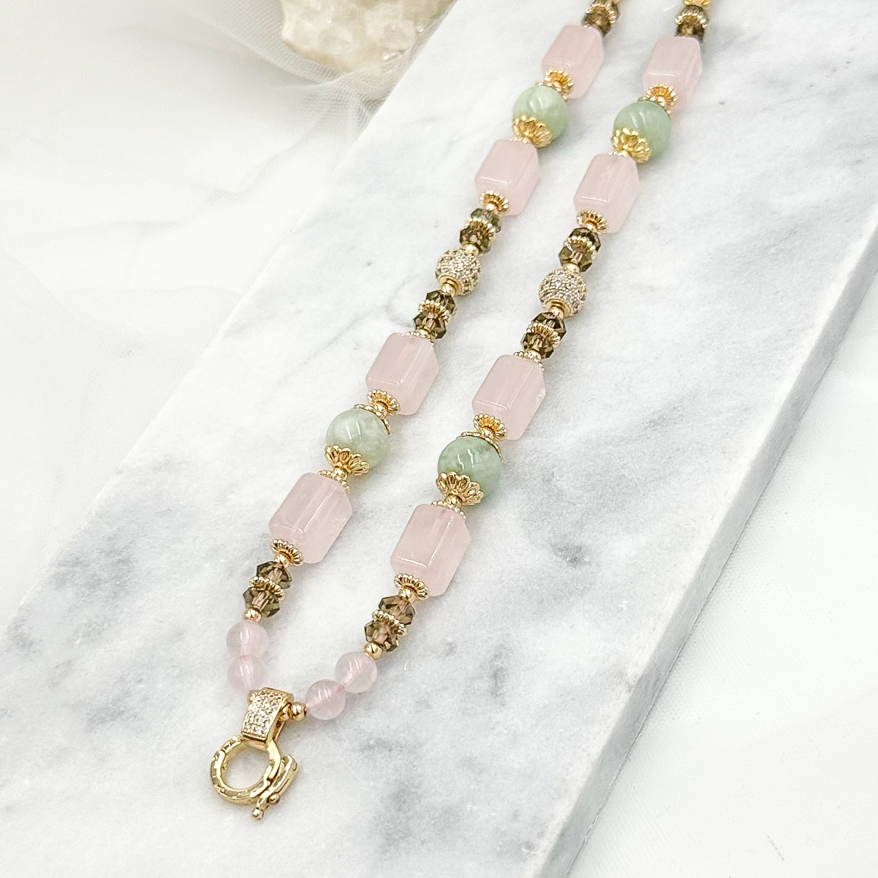 Rose Quartz Afghanistan Jade CRZnecklace