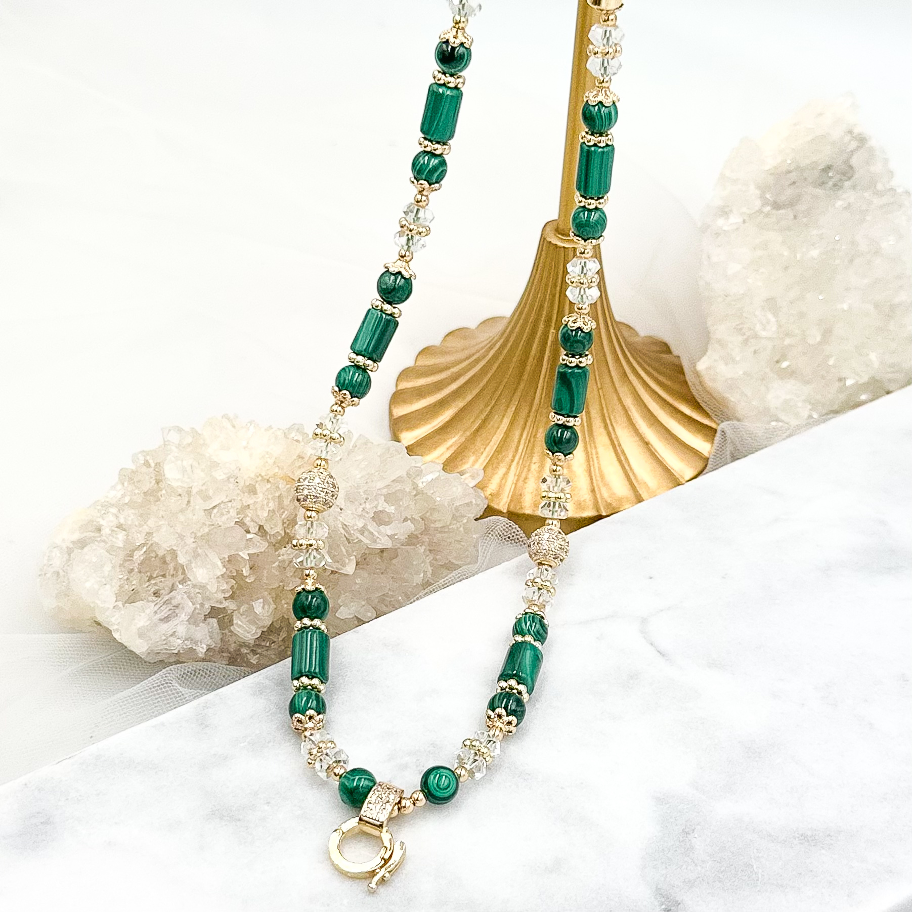 Malachite CRZnecklace (Bright Green Rope)