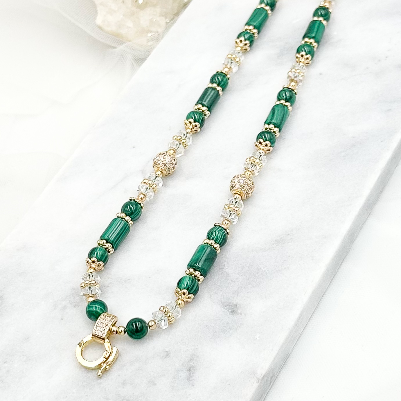 Malachite CRZnecklace (Bright Green Rope)