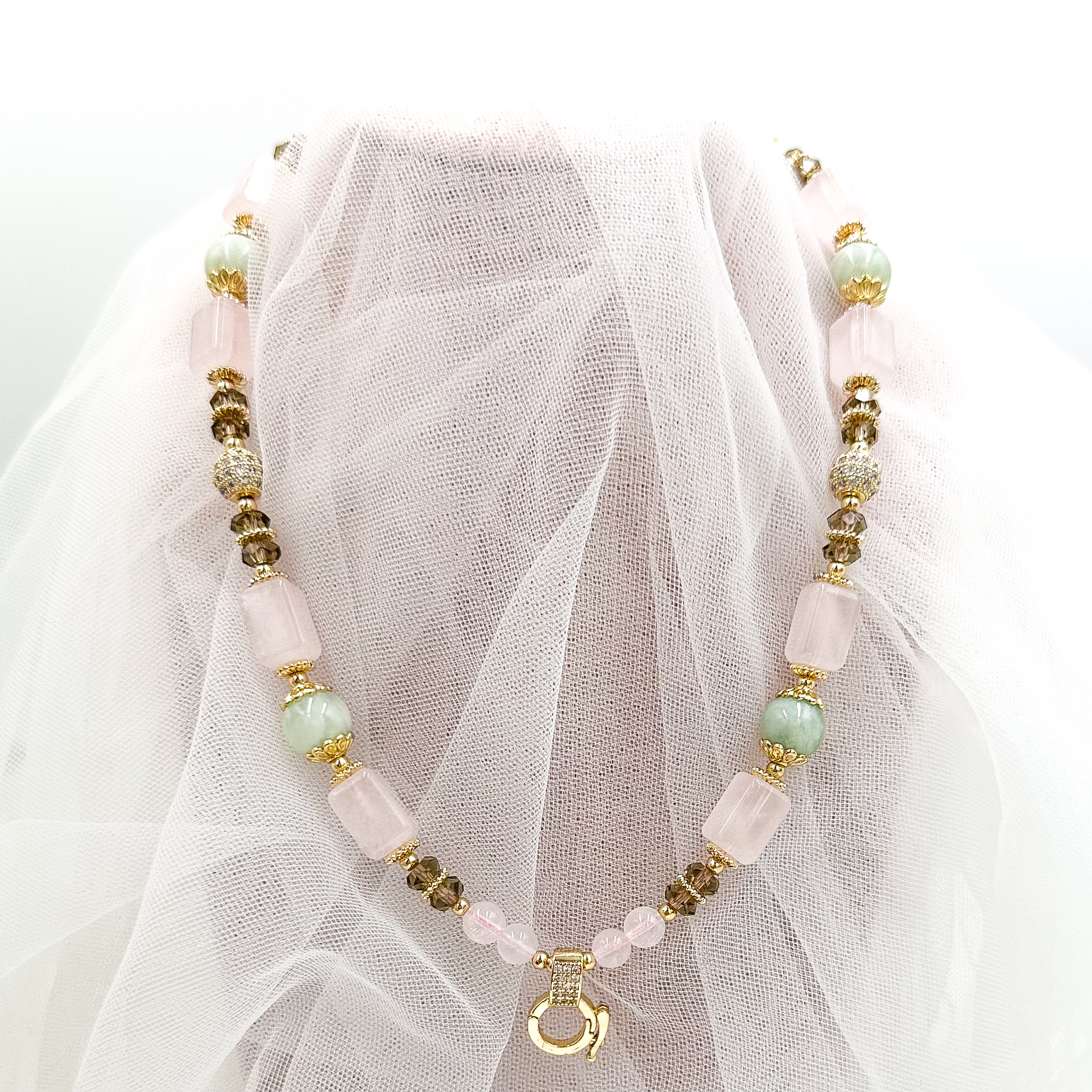 Rose Quartz Afghanistan Jade CRZnecklace