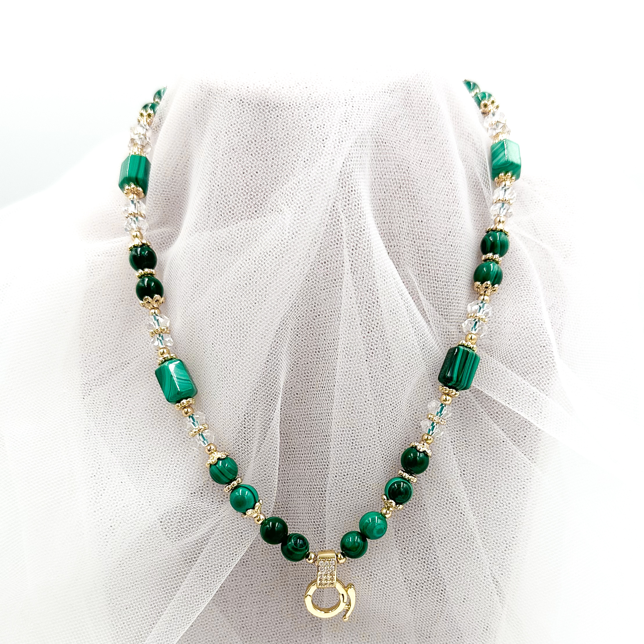 Malachite CRZnecklace (Forest Green Rope)