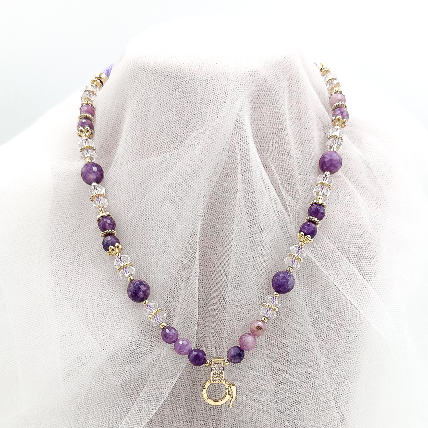 Faceted Lepidolite CRZnecklace