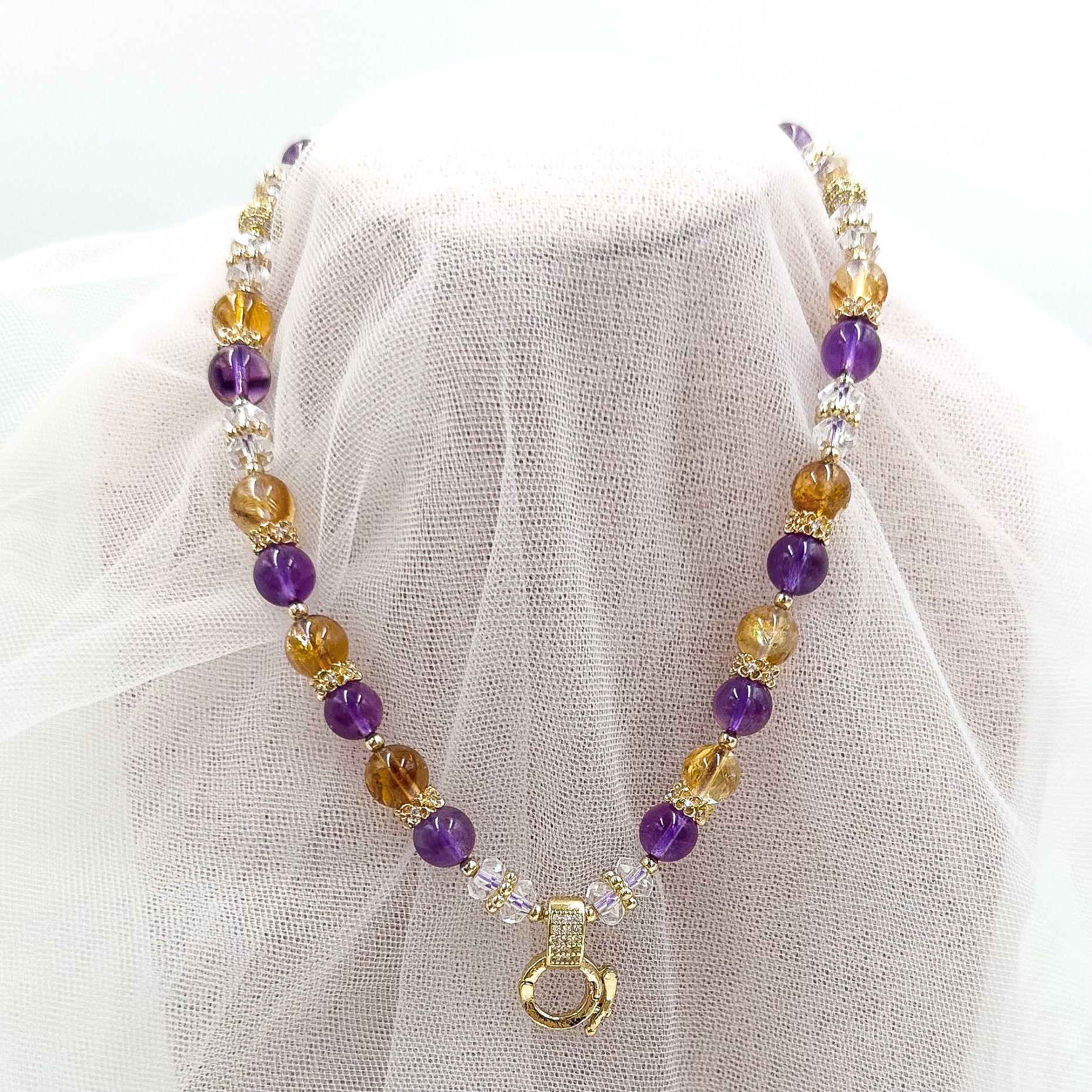 Citrine & Amethyst CRZnecklace