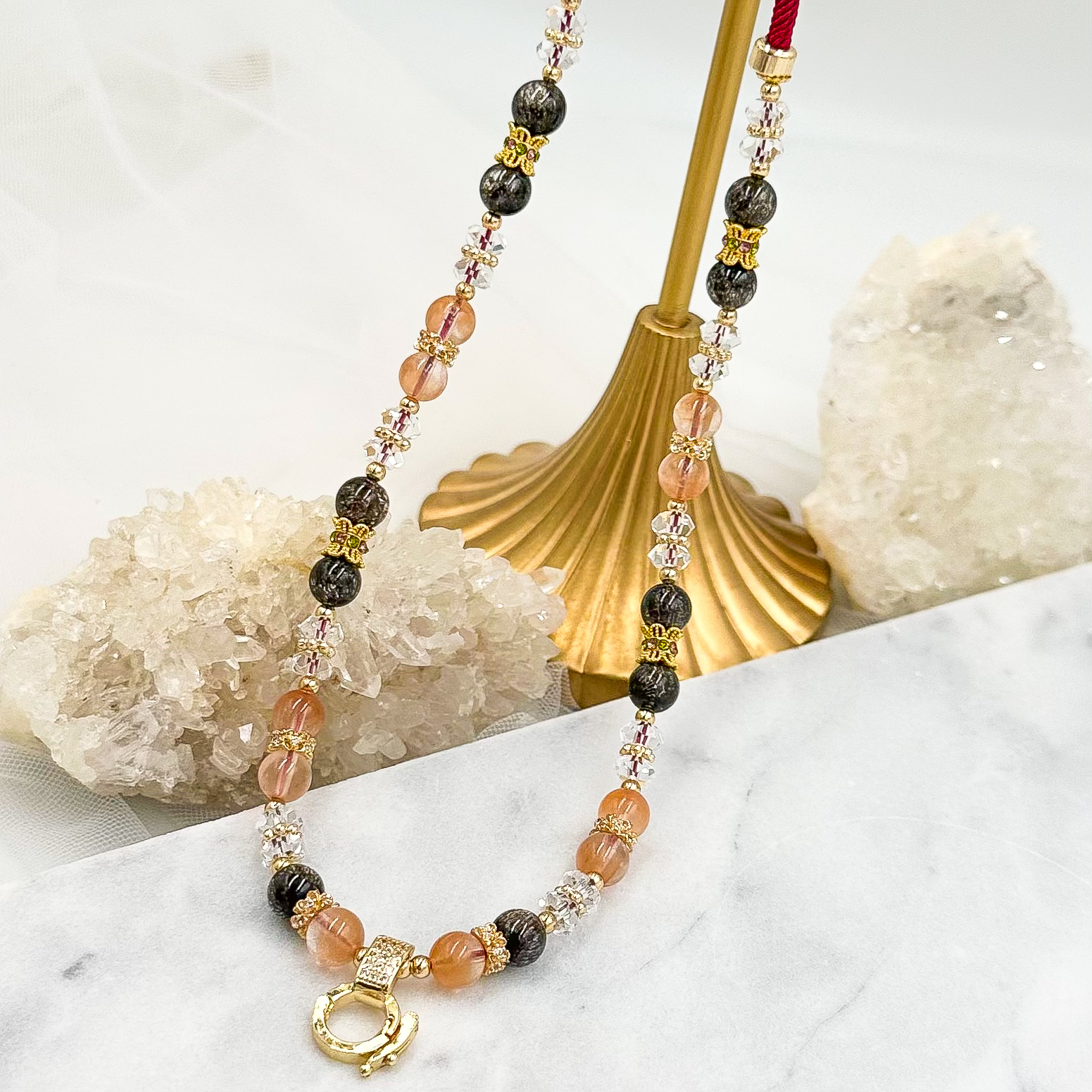 Red Rabbit Hair & Blackcurrant Super 7 CRZnecklace