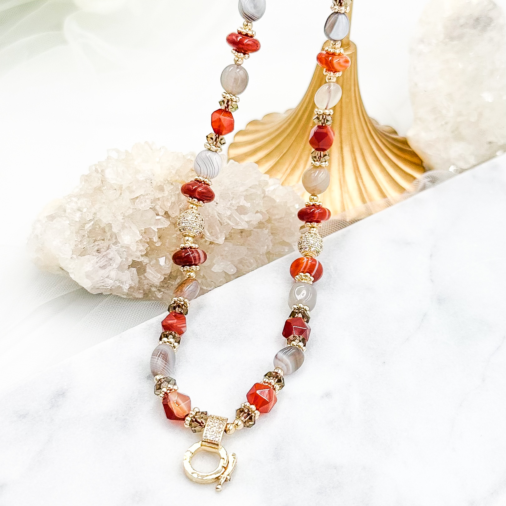 Carnelian Botswana Agate CRZnecklace
