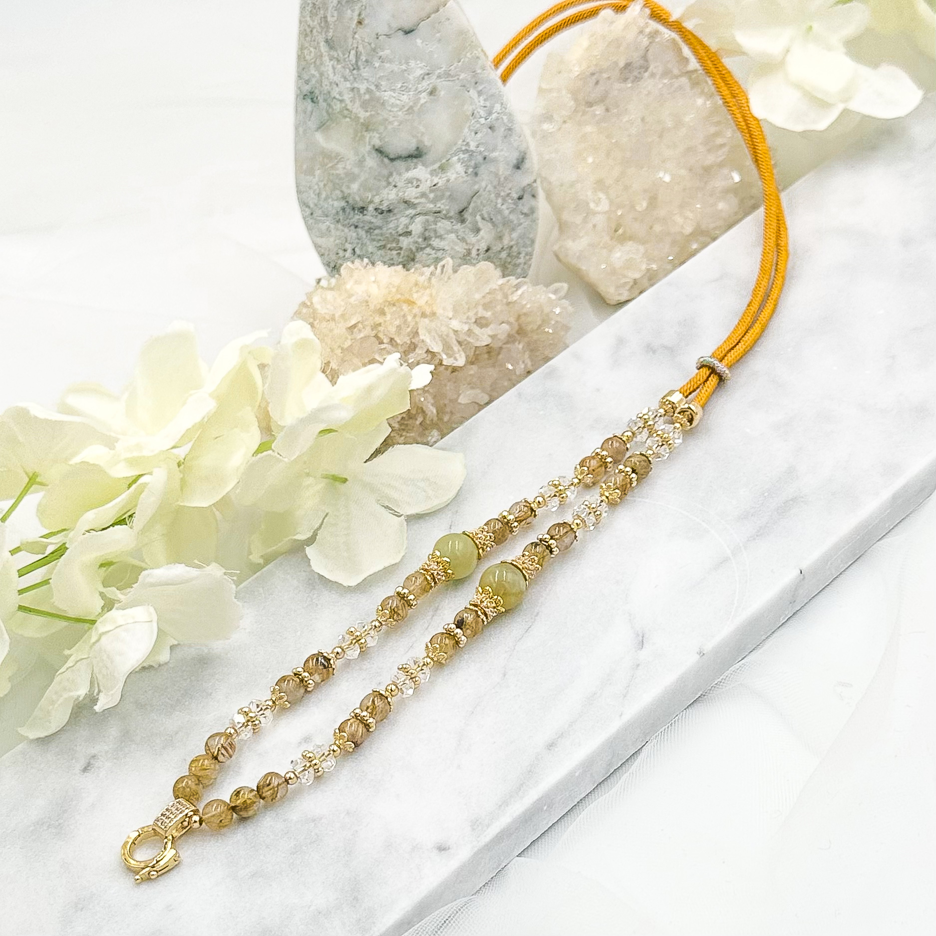 Golden Rutile & Serpentine CRZnecklace