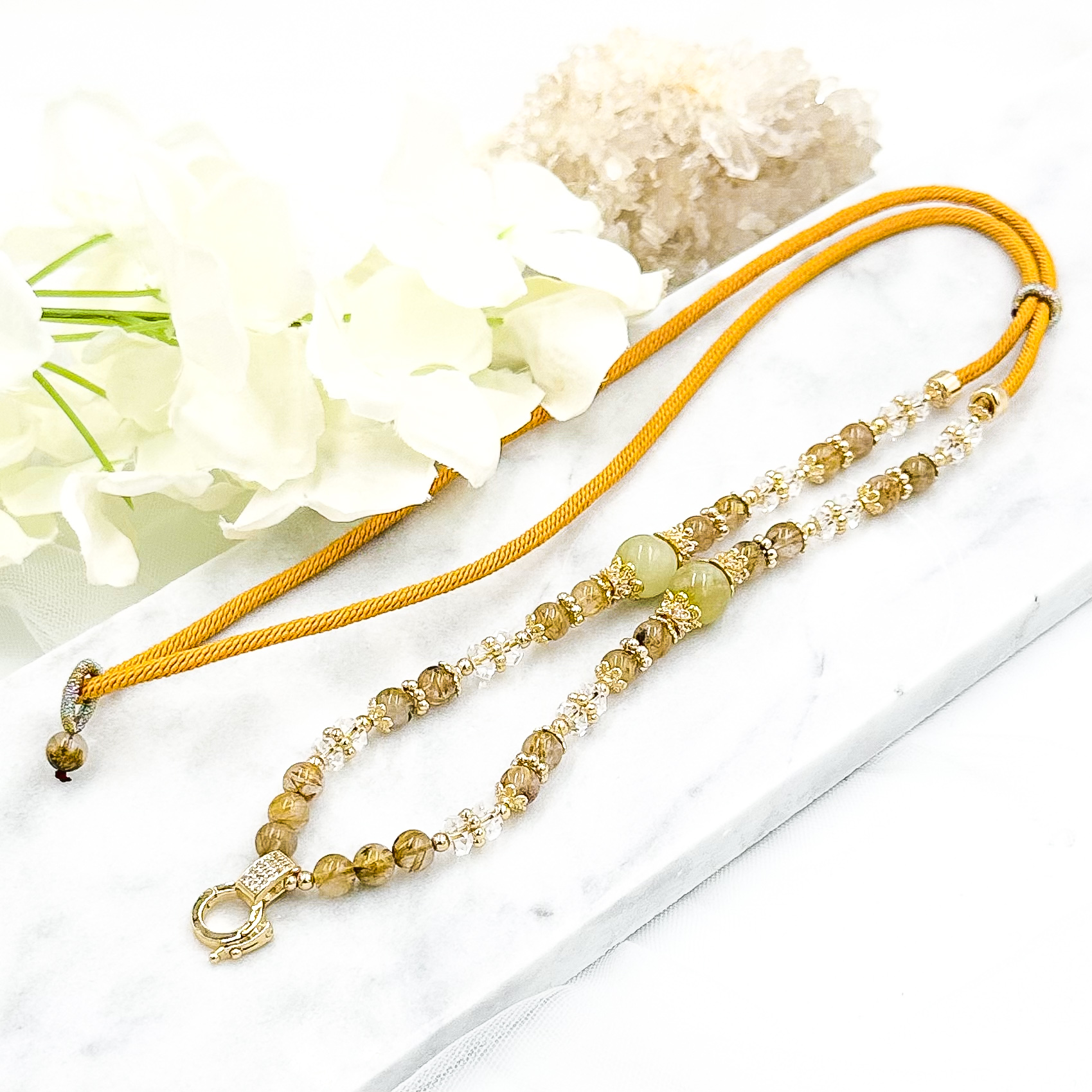 Golden Rutile & Serpentine CRZnecklace