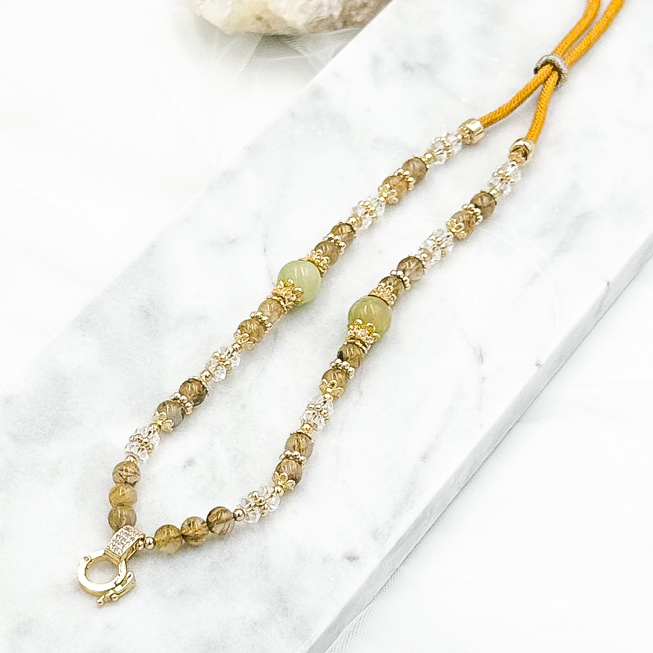 Golden Rutile & Serpentine CRZnecklace