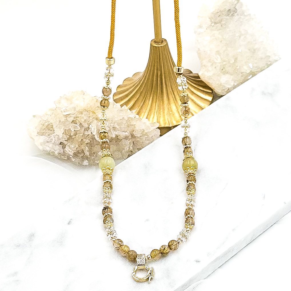 Golden Rutile & Serpentine CRZnecklace