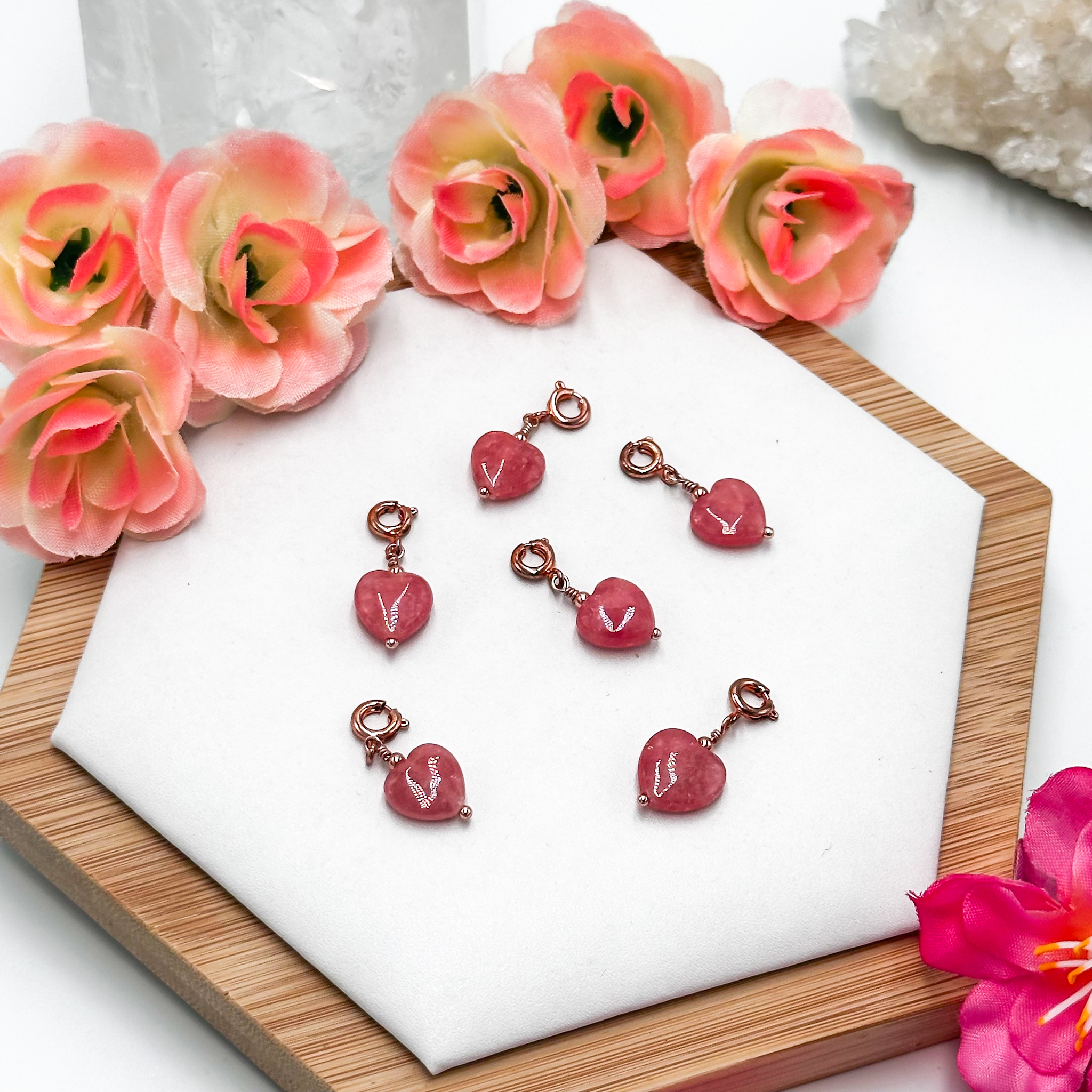 Rhodochrosite Heart Charmie