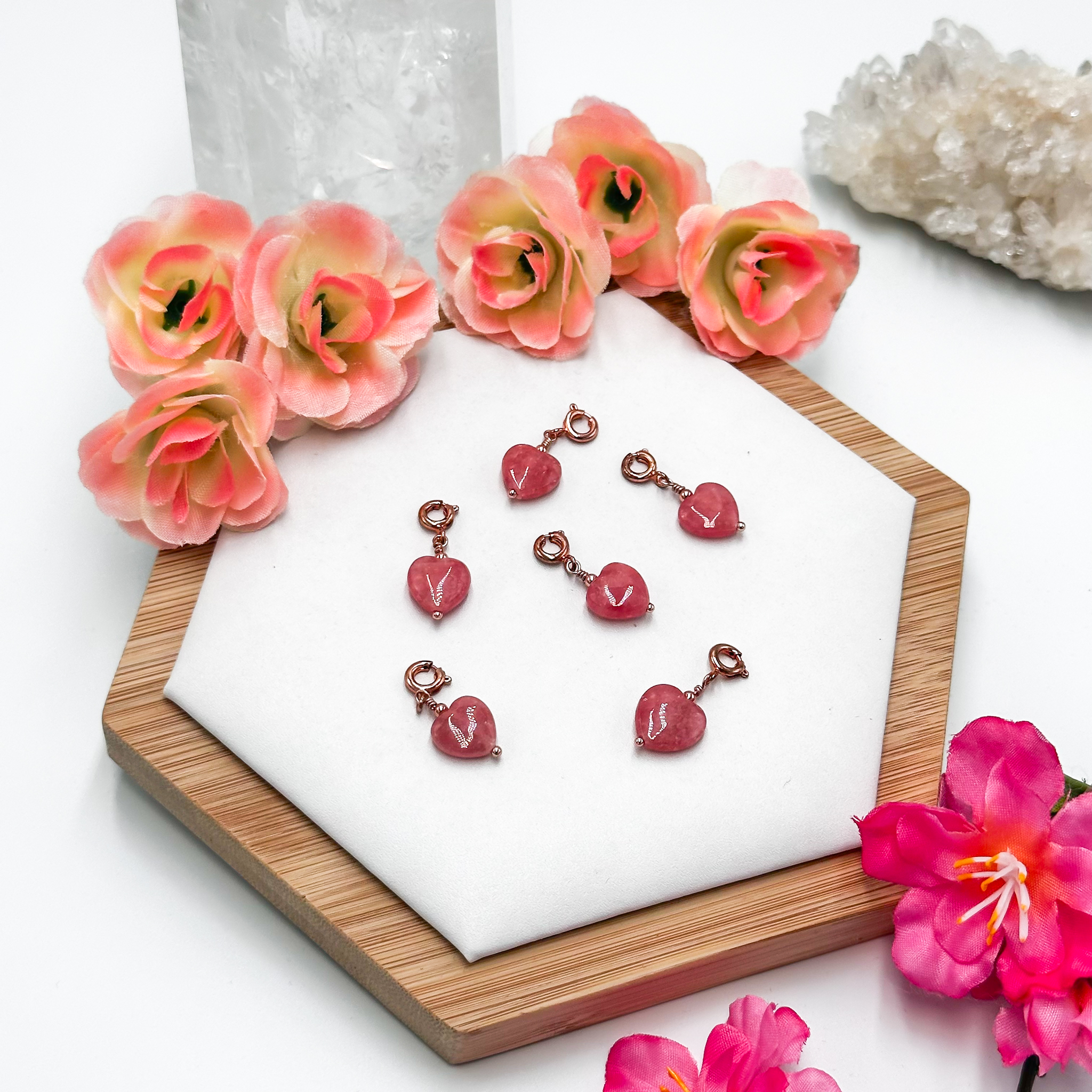 Rhodochrosite Heart Charmie