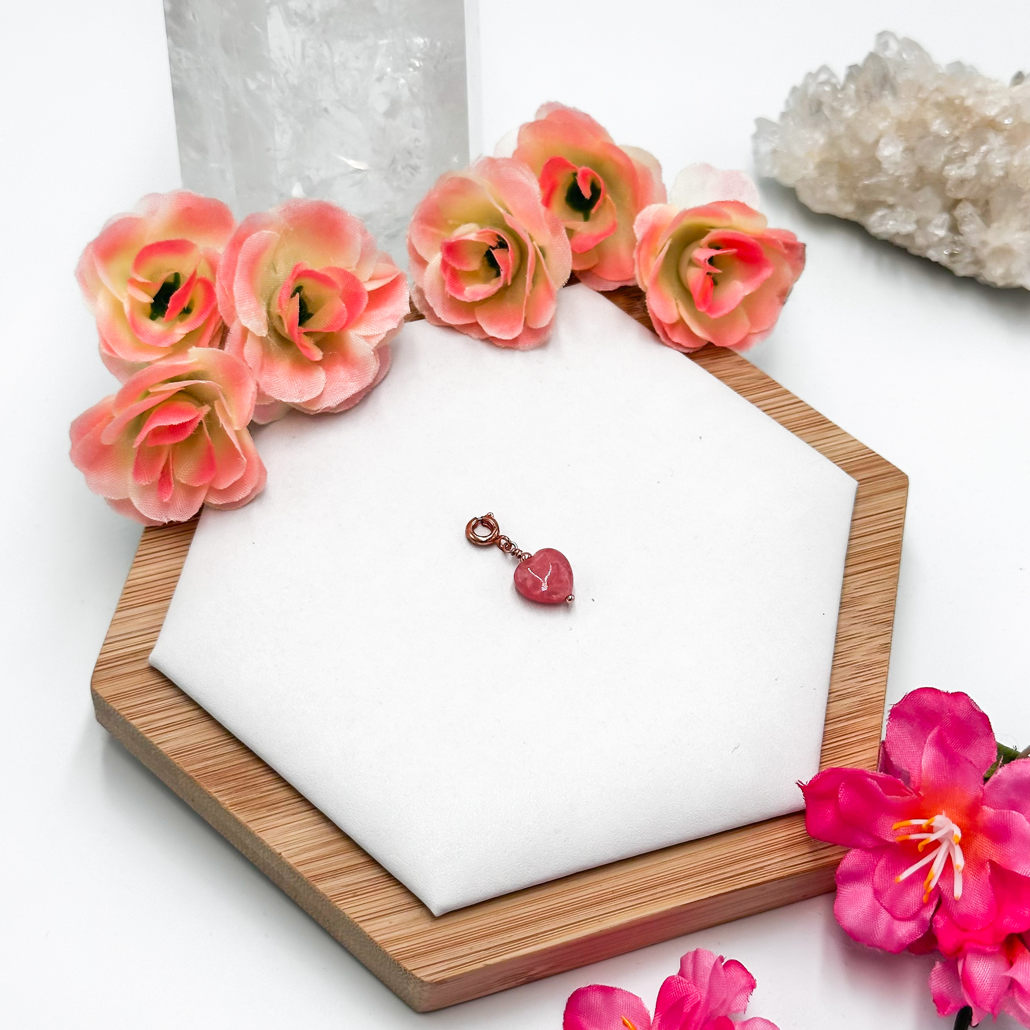 Rhodochrosite Heart Charmie