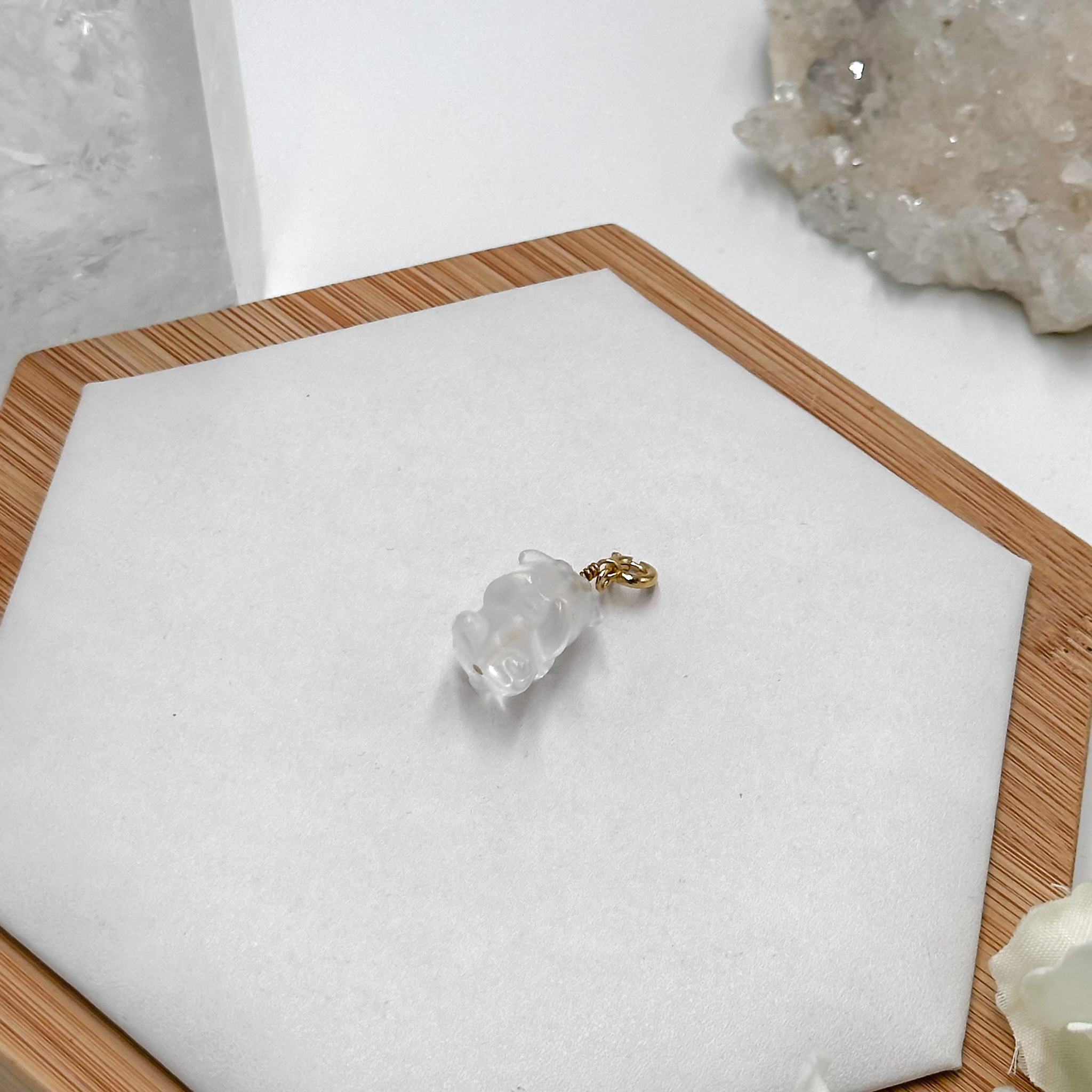 Clear Quartz Pig Charmie