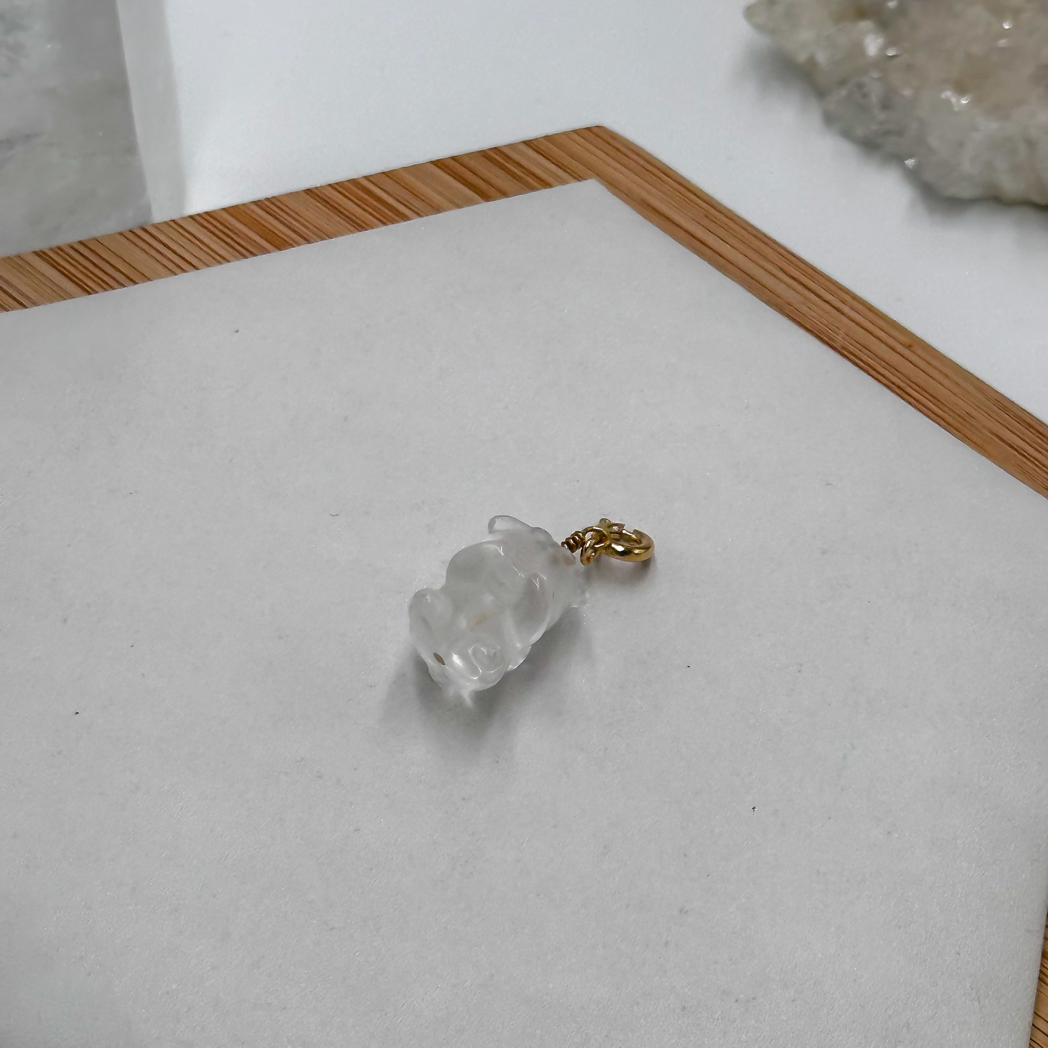 Clear Quartz Pig Charmie