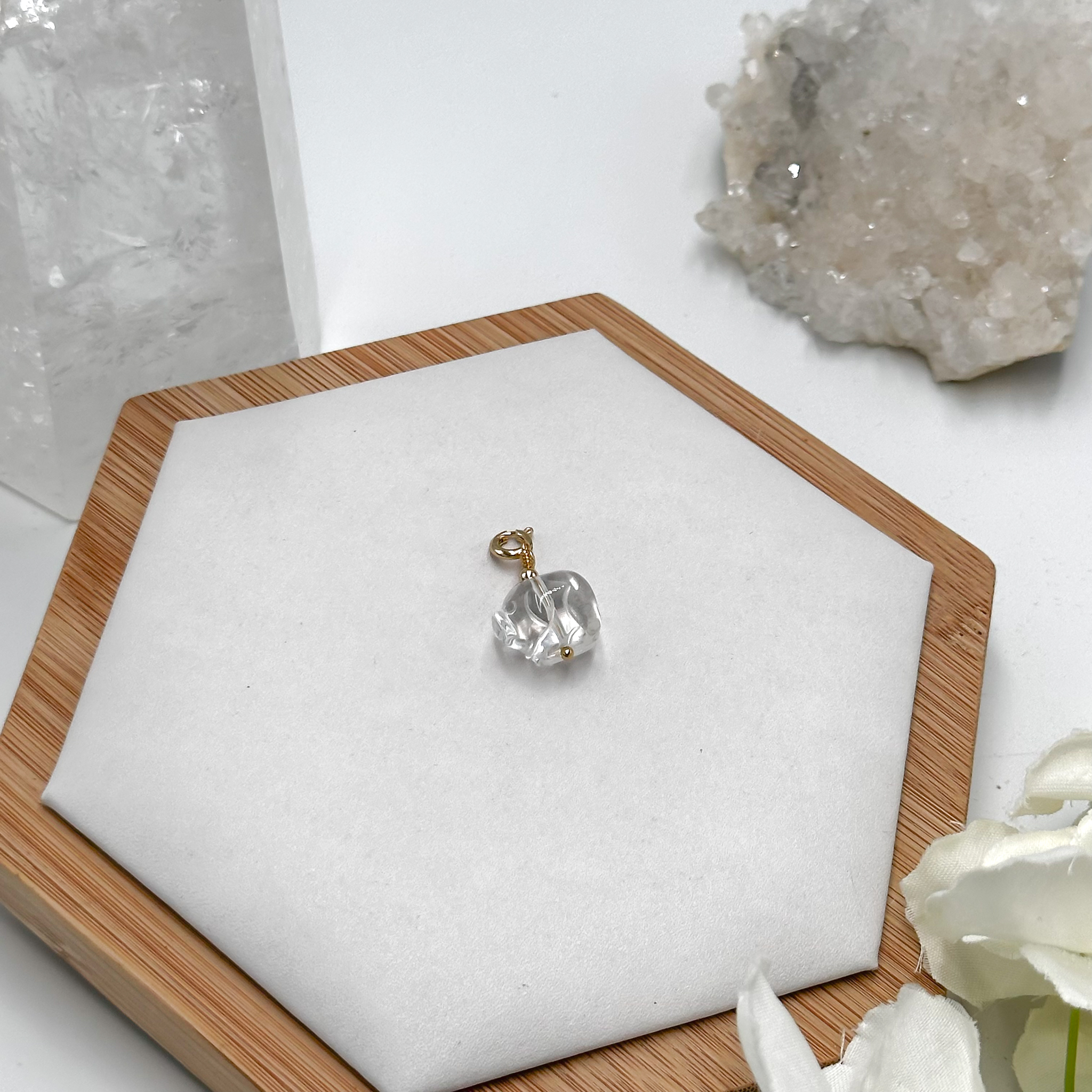 Clear Quartz Pig Charmie