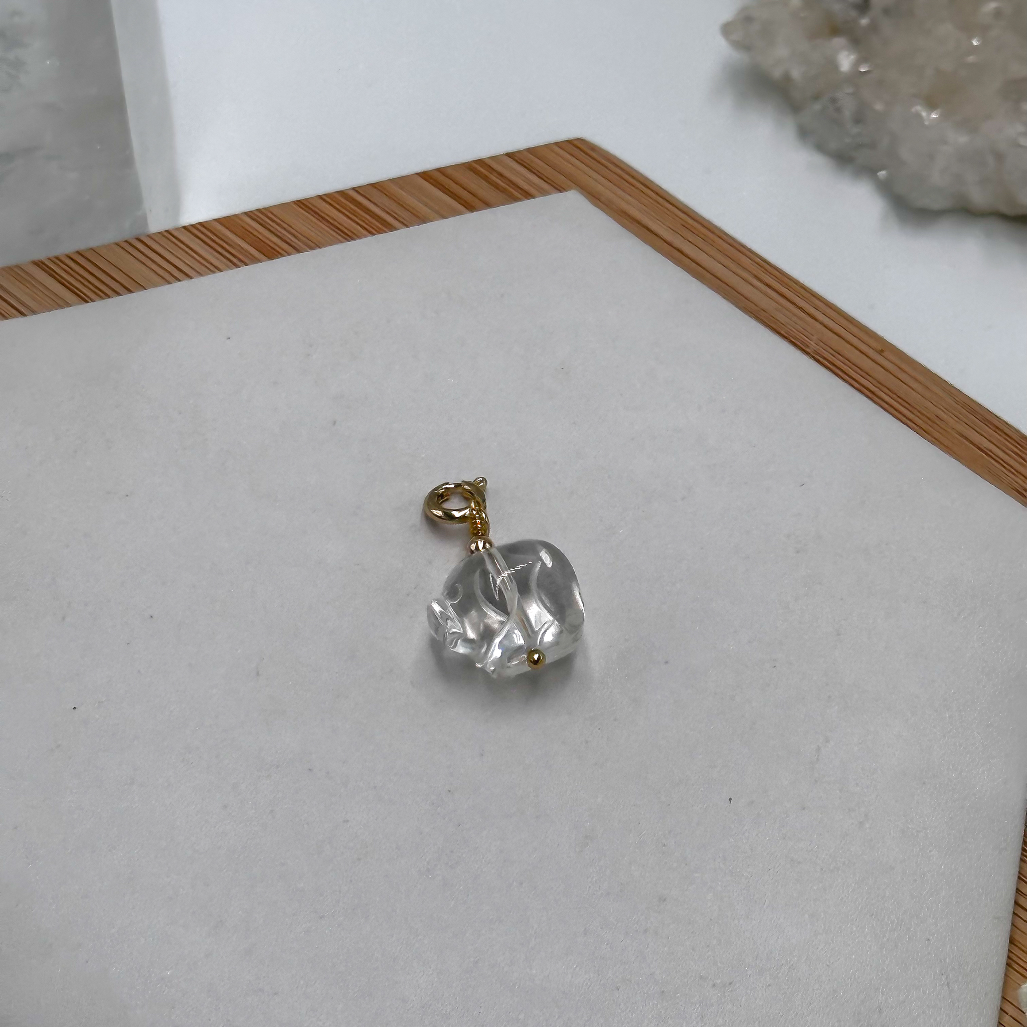 Clear Quartz Pig Charmie