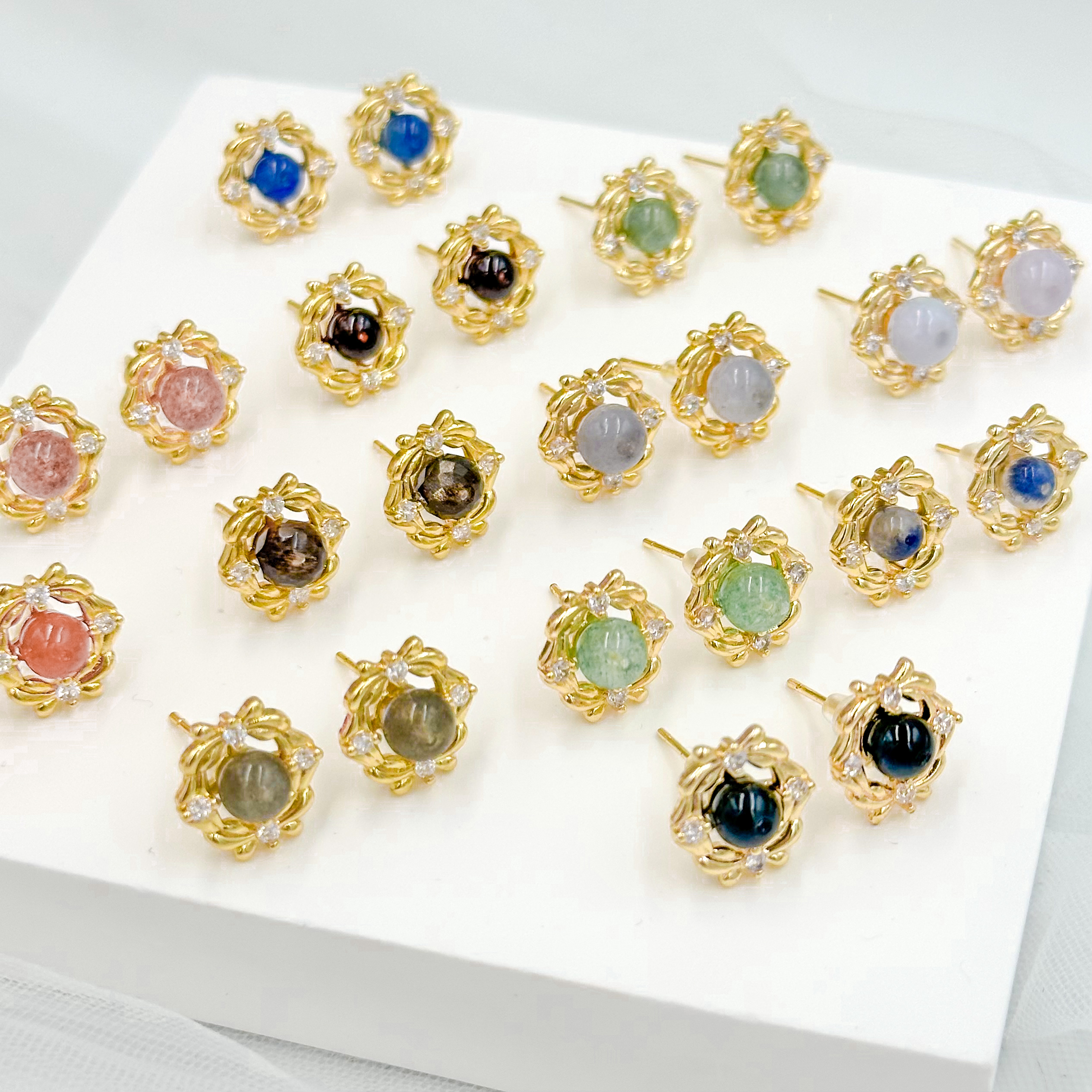 <<SG Seller>> CRZtales Assorted Natural Crystal Earstuds Earrings| Natural Crystals | Crystal Design #CRZEarring