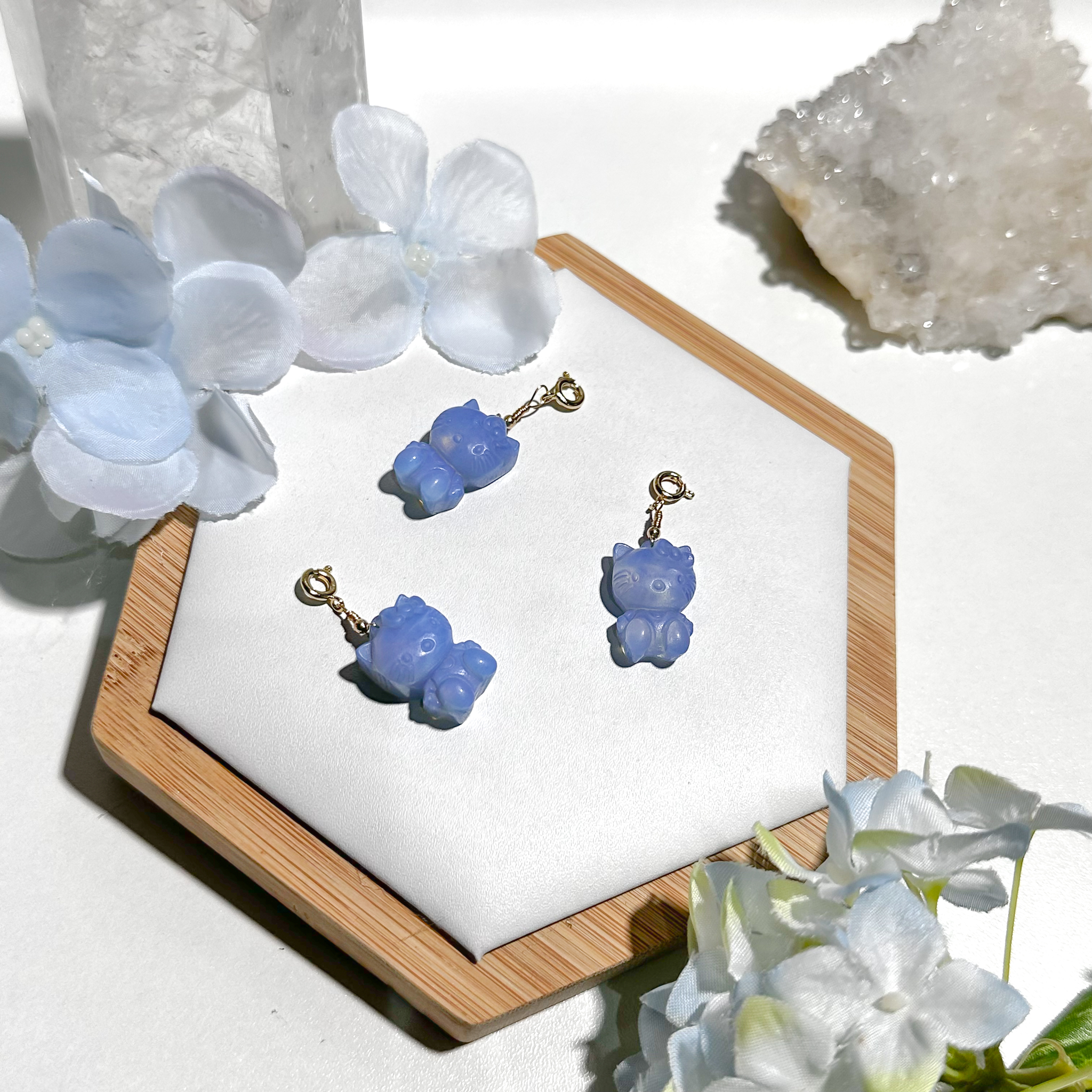 <<SG Seller>> CRZtales Blue Opalite Hello Kitty Charmie #CRZcharmie