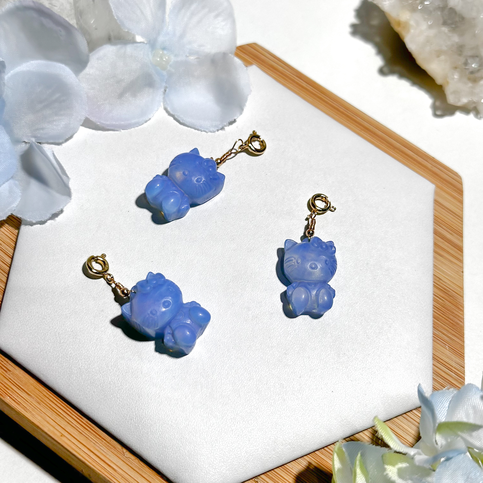 <<SG Seller>> CRZtales Blue Opalite Hello Kitty Charmie #CRZcharmie