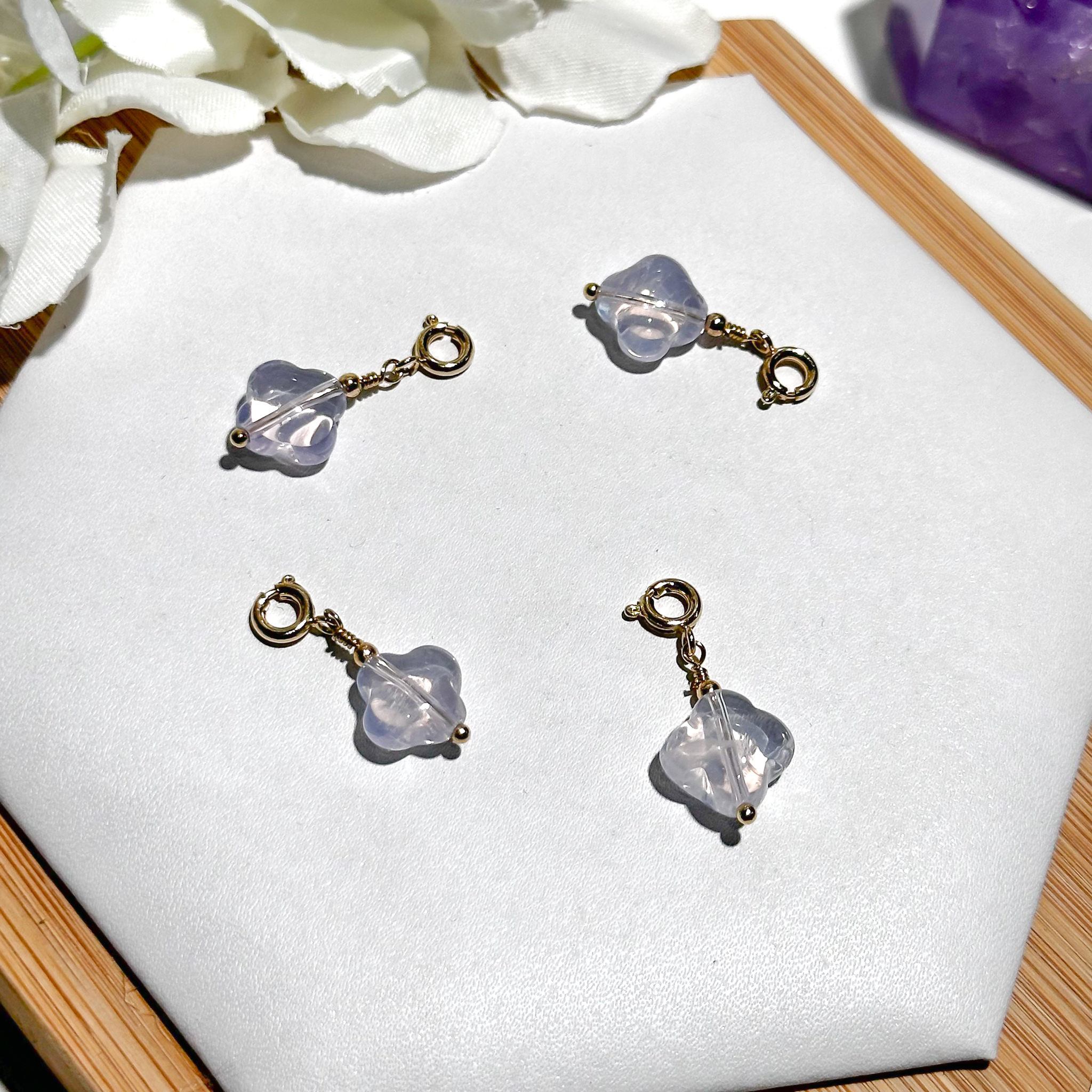 <<SG Seller>> CRZtales  Lavender Quartz Clover Charmie #CRZcharmie