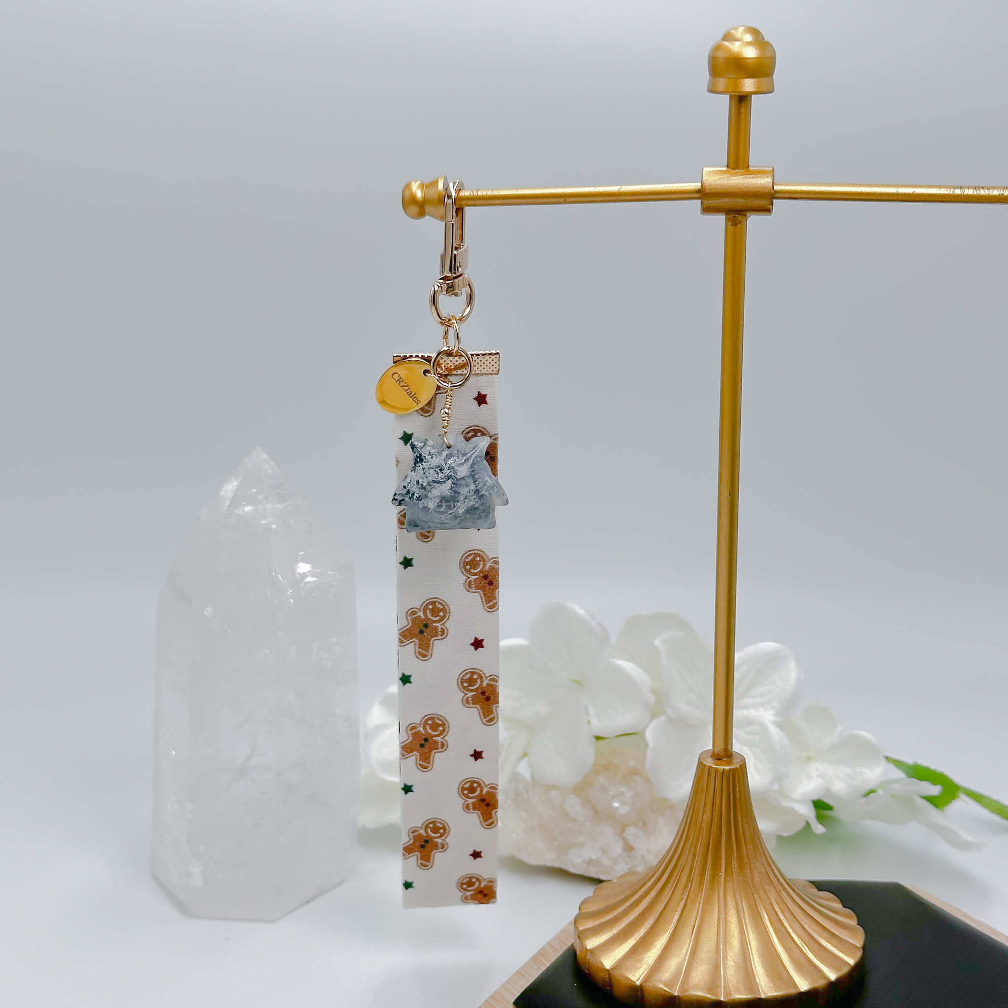 <<SG Seller>> CRZtales Moss Agate Gengar Crystal Charms Christmas Theme Fabric Chain CRZFabChain #CRZFabChains