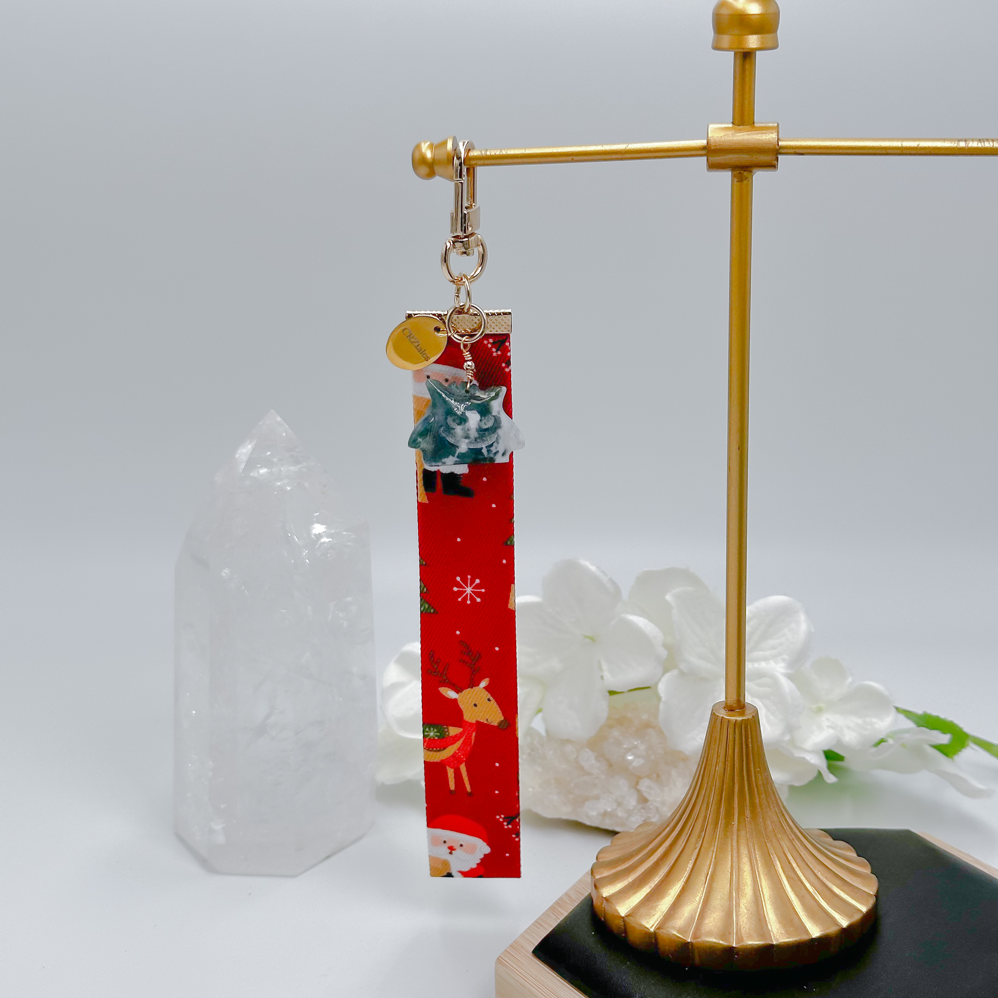 <<SG Seller>> CRZtales Moss Agate Gengar Crystal Charms Christmas Theme Fabric Chain CRZFabChain #CRZFabChains