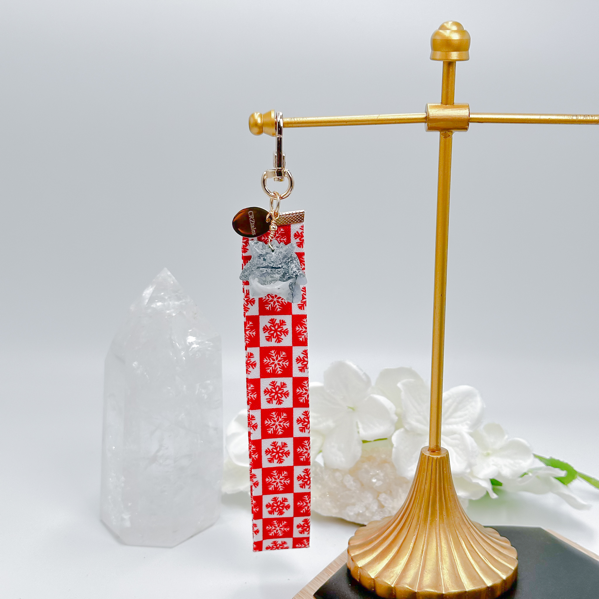 <<SG Seller>> CRZtales Moss Agate Gengar Crystal Charms Christmas Theme Fabric Chain CRZFabChain #CRZFabChains