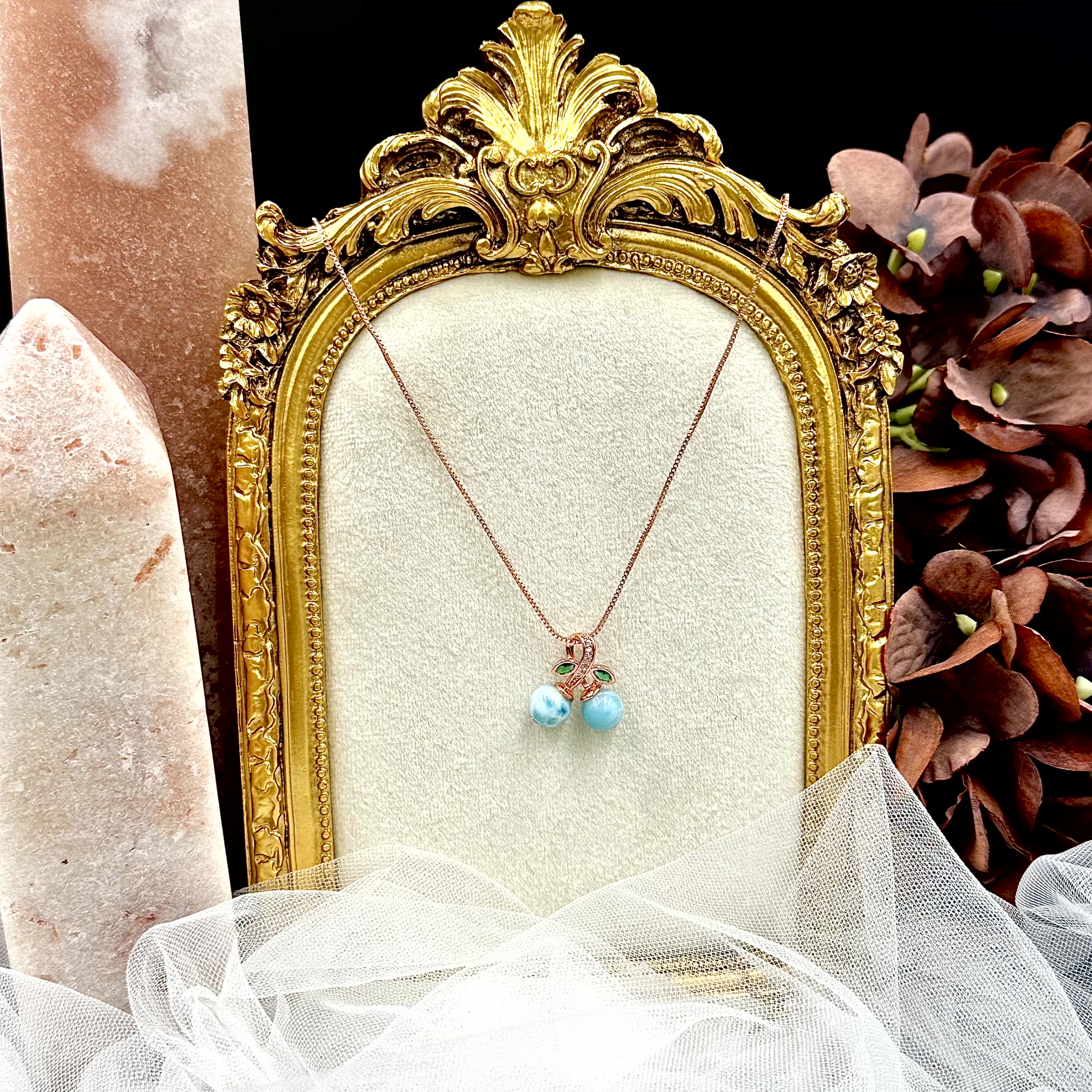 Larimar Cherry Necklace