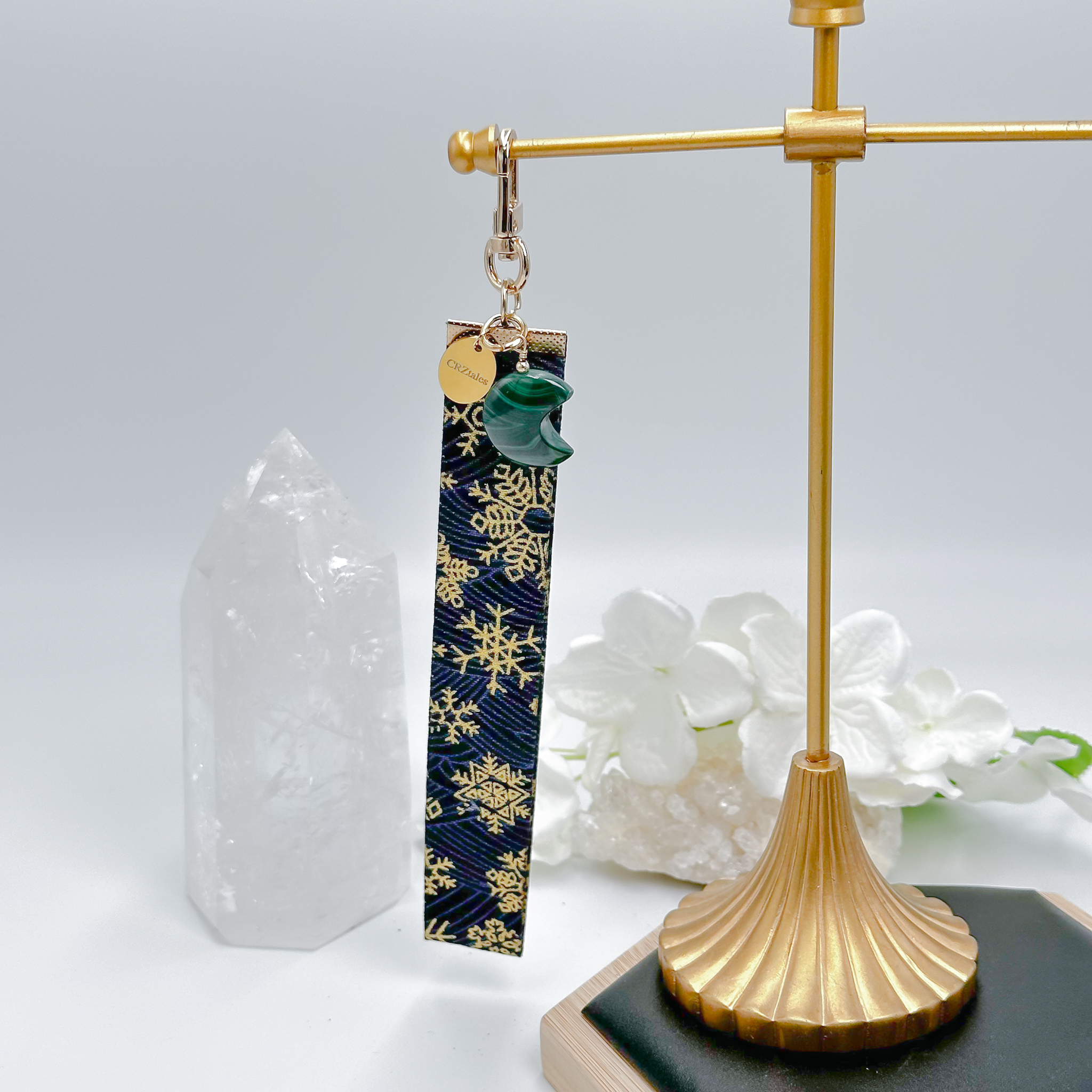 <<SG Seller>> CRZtales Malachite Heart Crystal Charms Christmas Theme Fabric Chain CRZFabChain #CRZFabChains