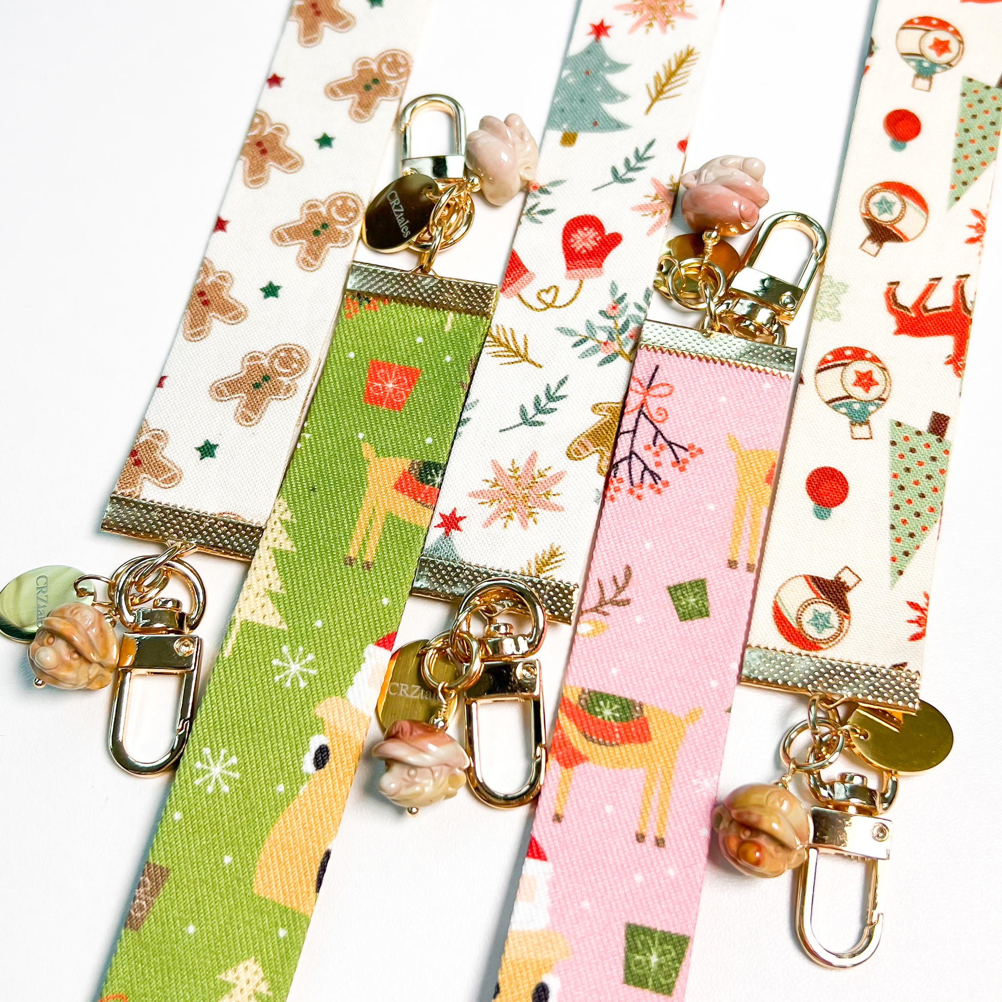 <<SG Seller>> CRZtales Alashan Agate Super Mario Head Crystal Charms Christmas Theme Fabric Chain CRZFabChain #CRZFabChains