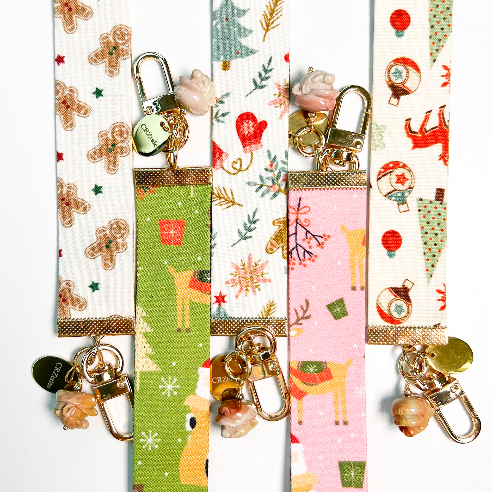 <<SG Seller>> CRZtales Alashan Agate Super Mario Head Crystal Charms Christmas Theme Fabric Chain CRZFabChain #CRZFabChains