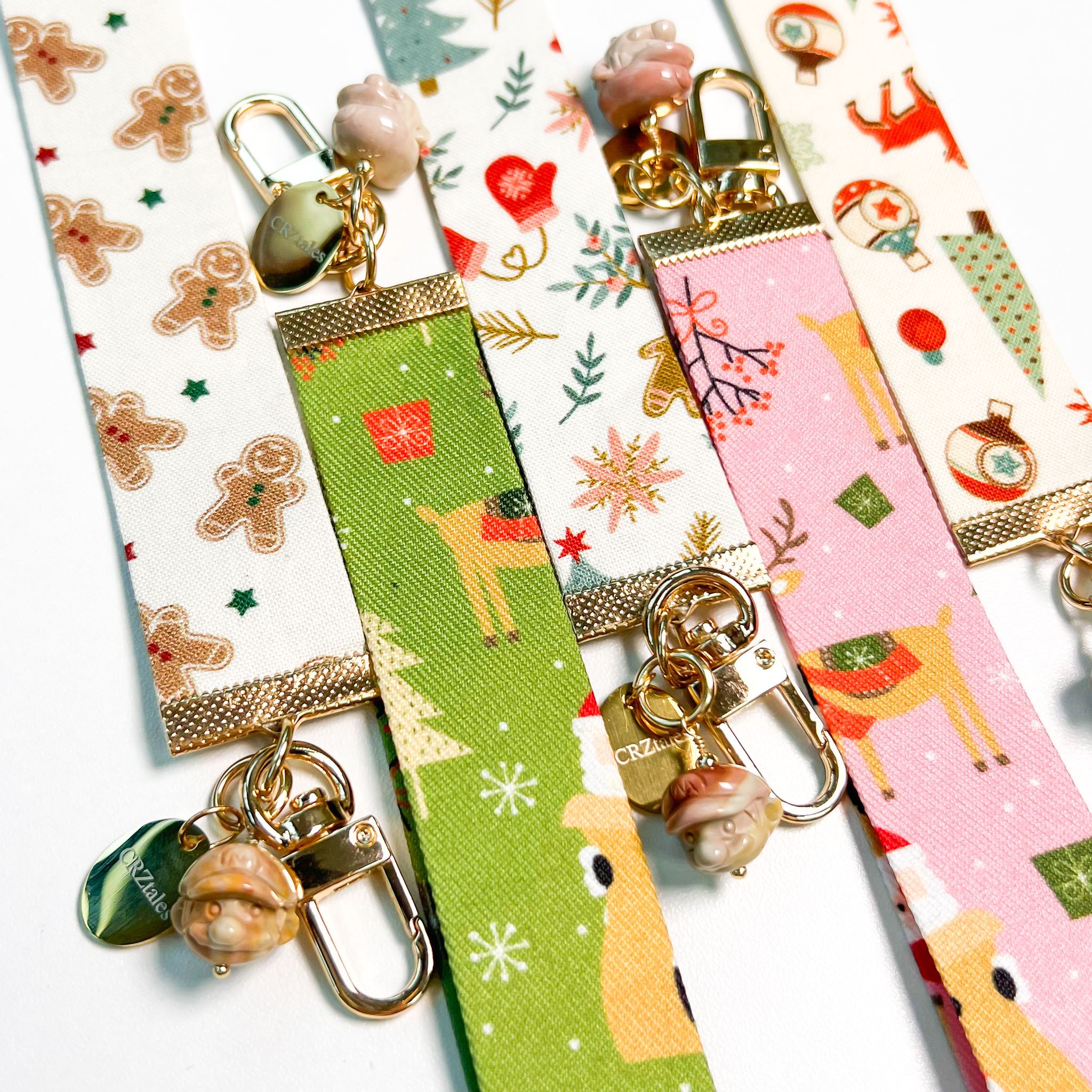 <<SG Seller>> CRZtales Alashan Agate Super Mario Head Crystal Charms Christmas Theme Fabric Chain CRZFabChain #CRZFabChains