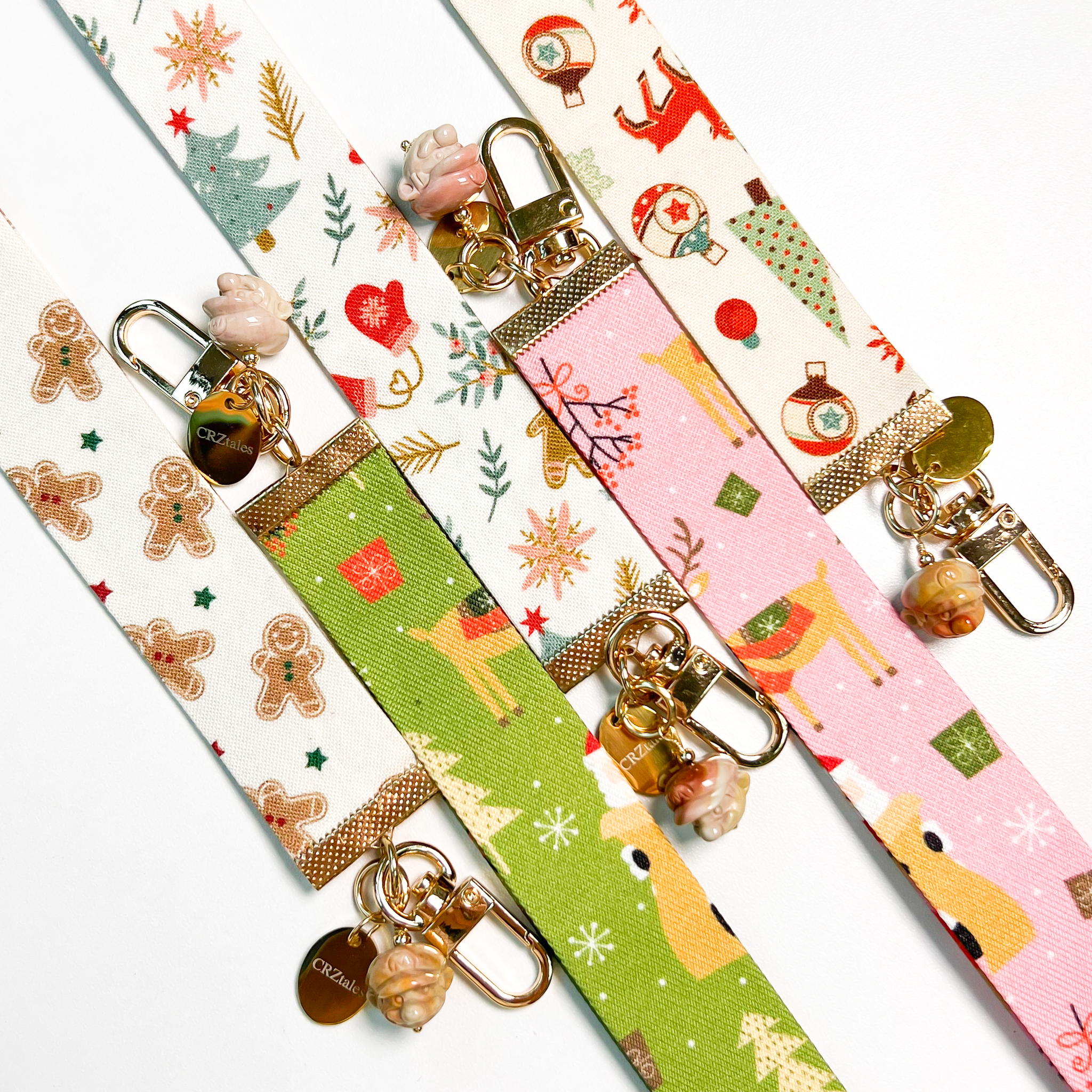 <<SG Seller>> CRZtales Alashan Agate Super Mario Head Crystal Charms Christmas Theme Fabric Chain CRZFabChain #CRZFabChains