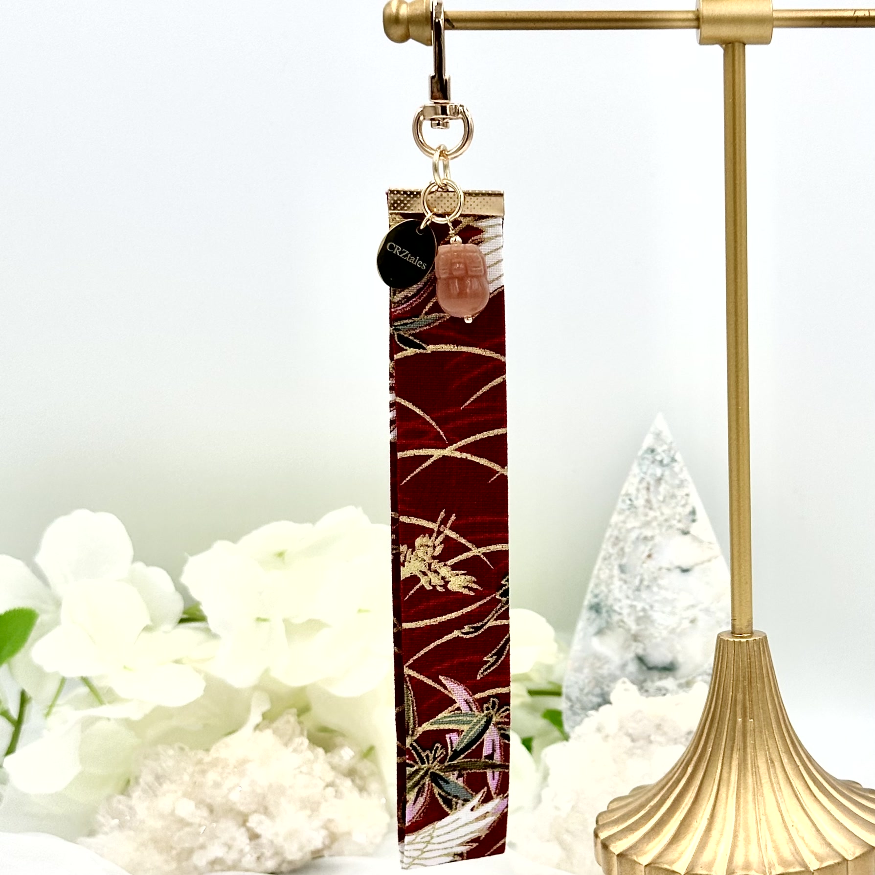 Peach Moonstone Pixiu CRZFabWristlet