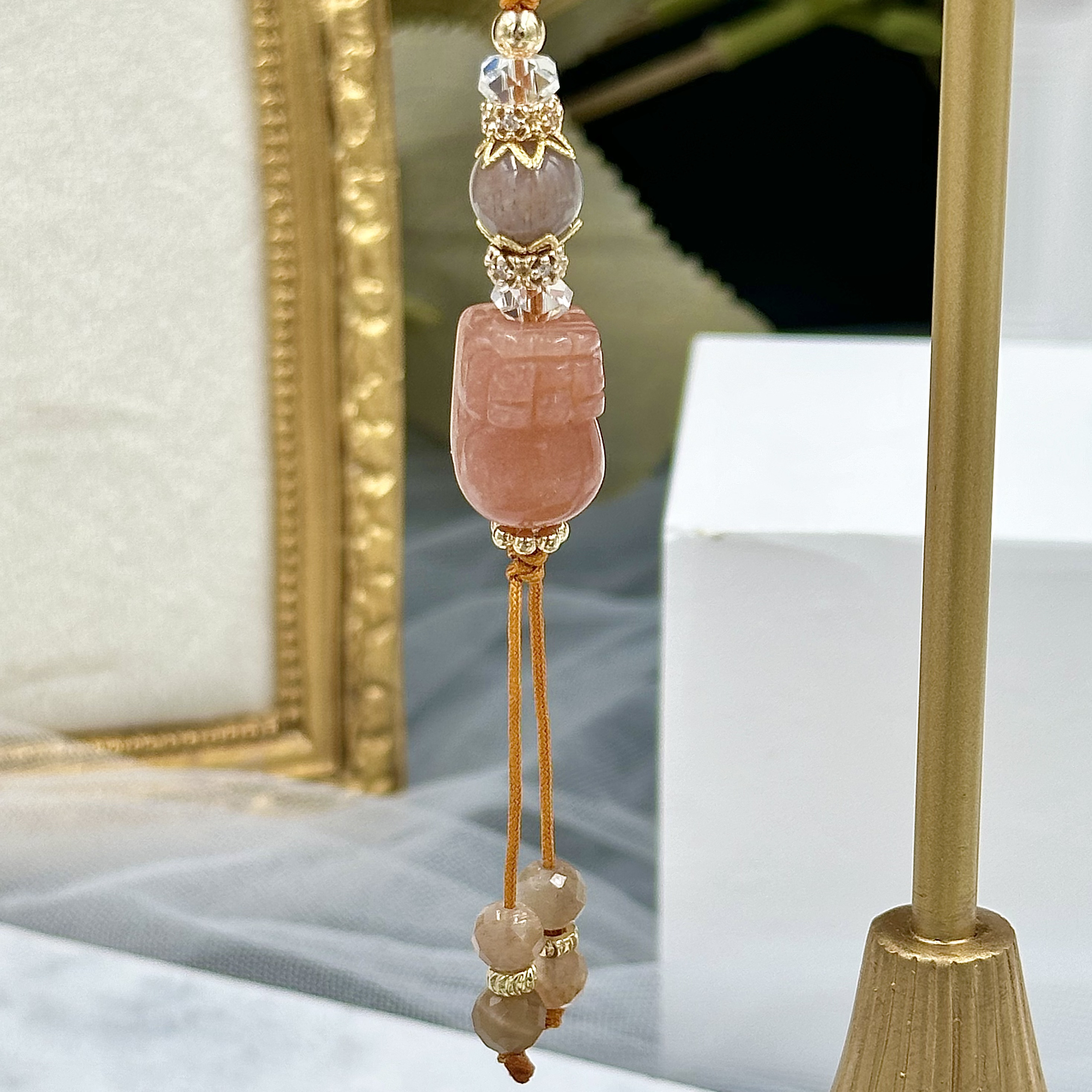 Peach Moonstone Pixiu HP Strap