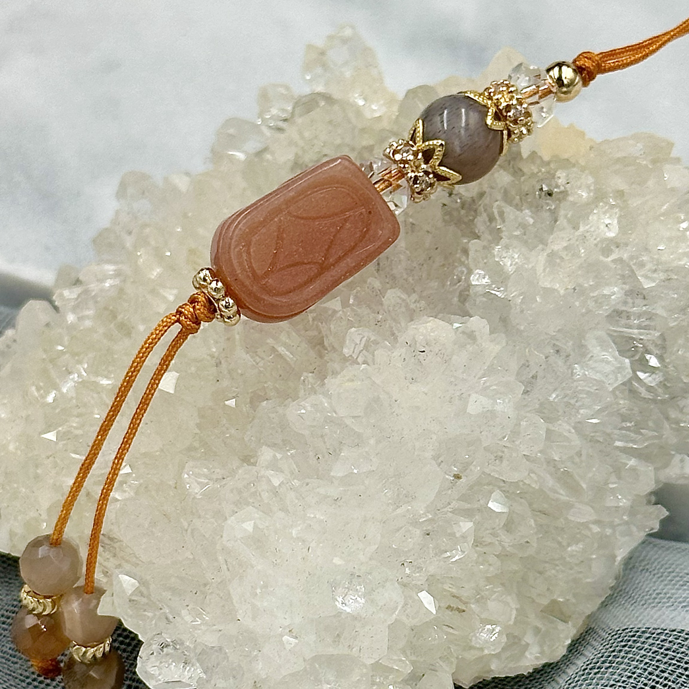 Peach Moonstone Pixiu HP Strap