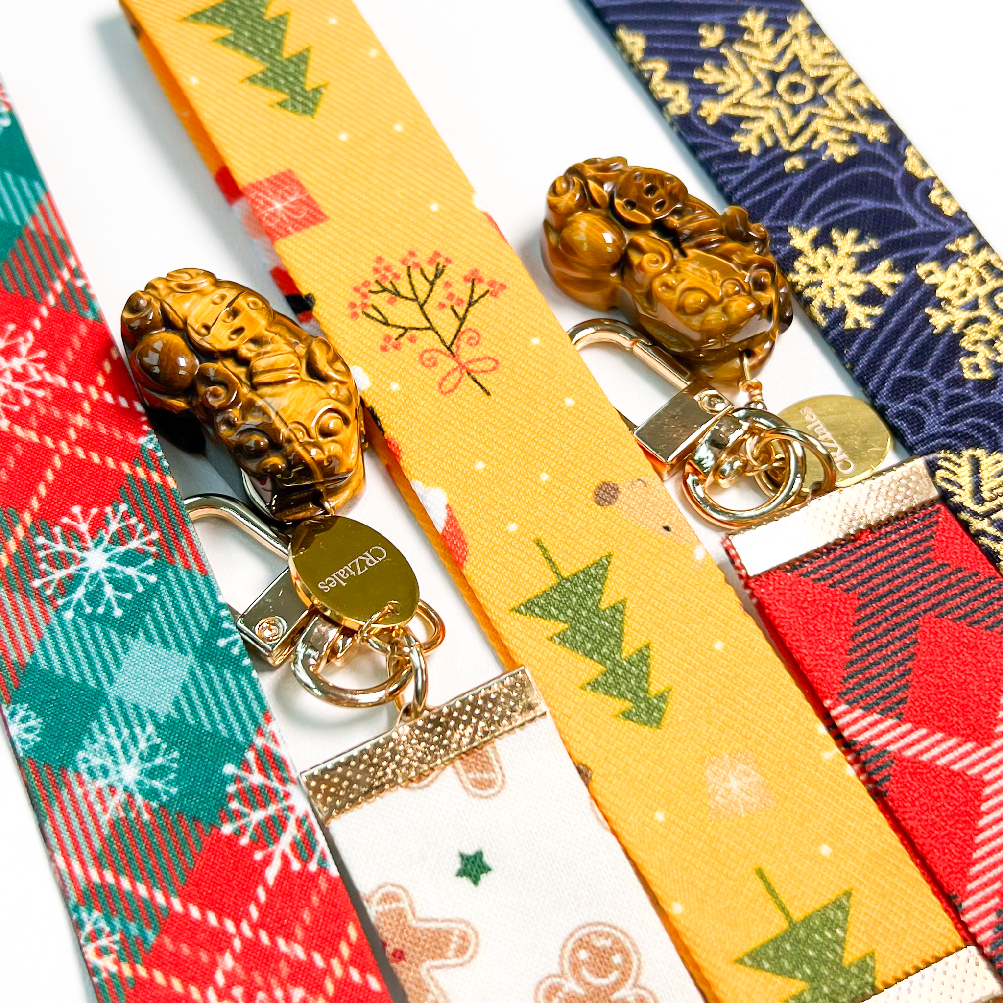 <<SG Seller>> CRZtales Tiger Eye Pixiu Crystal Charms Christmas Theme Fabric Chain CRZFabChain #CRZFabChains