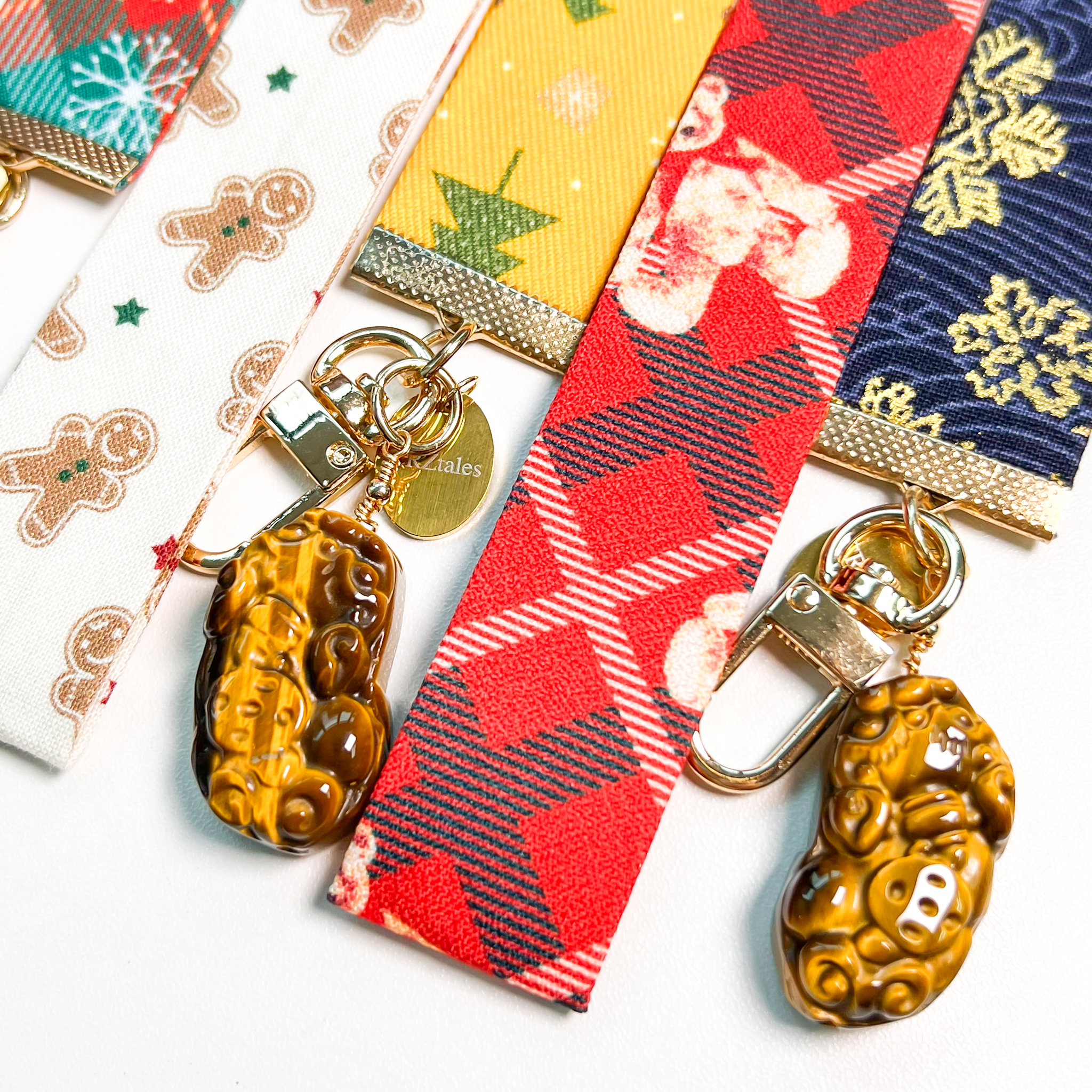 <<SG Seller>> CRZtales Tiger Eye Pixiu Crystal Charms Christmas Theme Fabric Chain CRZFabChain #CRZFabChains