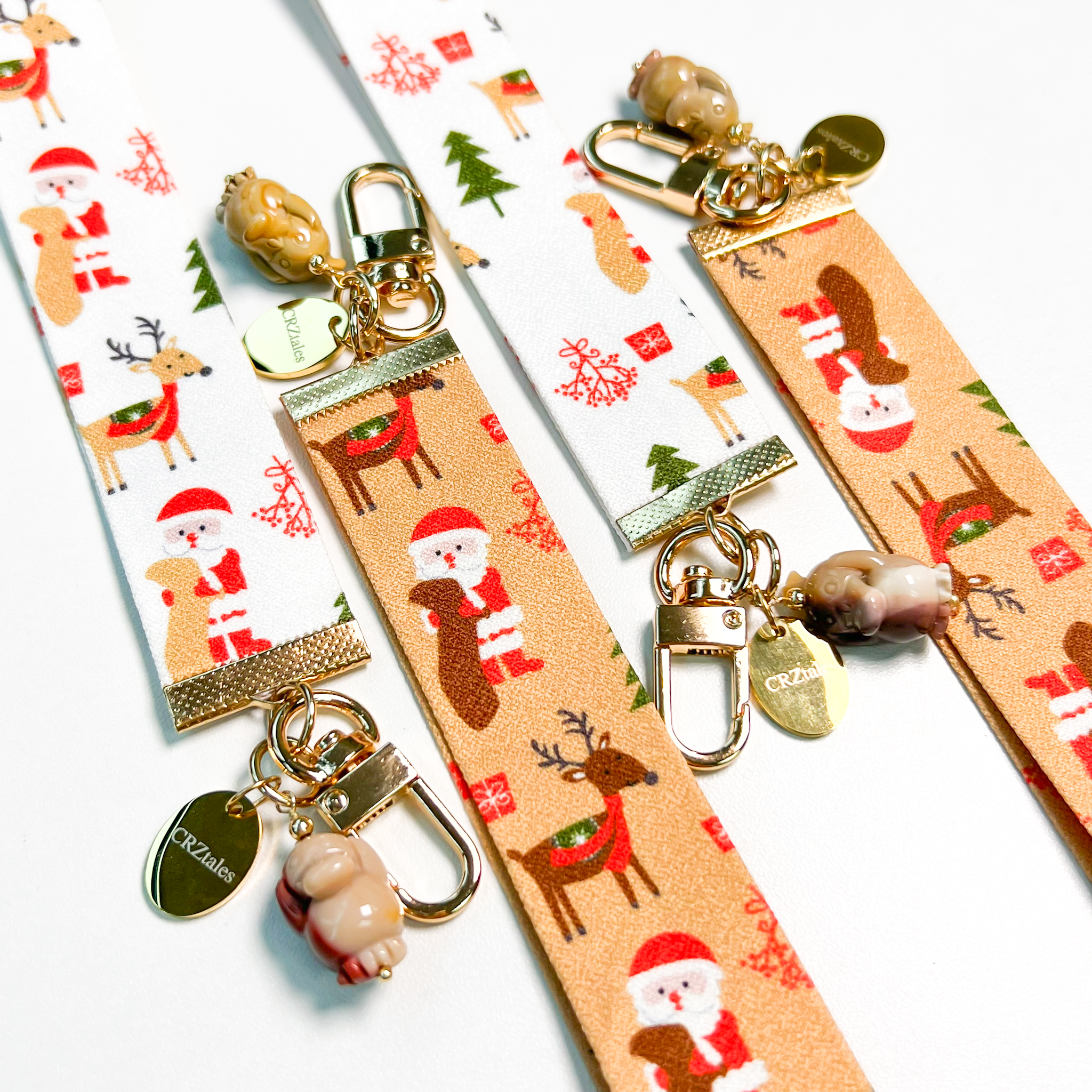 <<SG Seller>> CRZtales Alashan Agate Psyduck Crystal Charms Christmas Theme Fabric Chain CRZFabChain #CRZFabChains